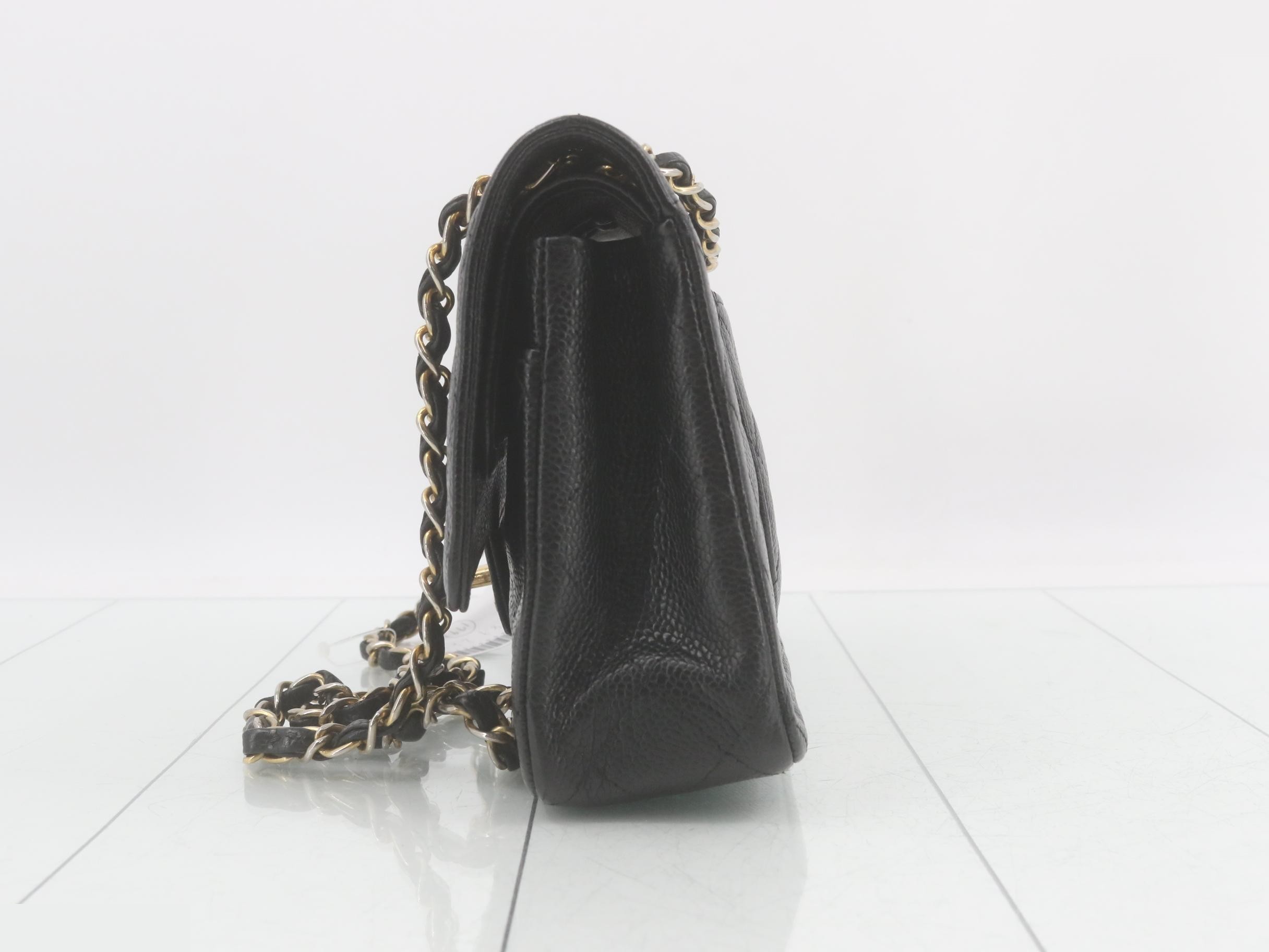 Matelassé Caviar Double Flap Double Chain Shoulder Bag — view 3