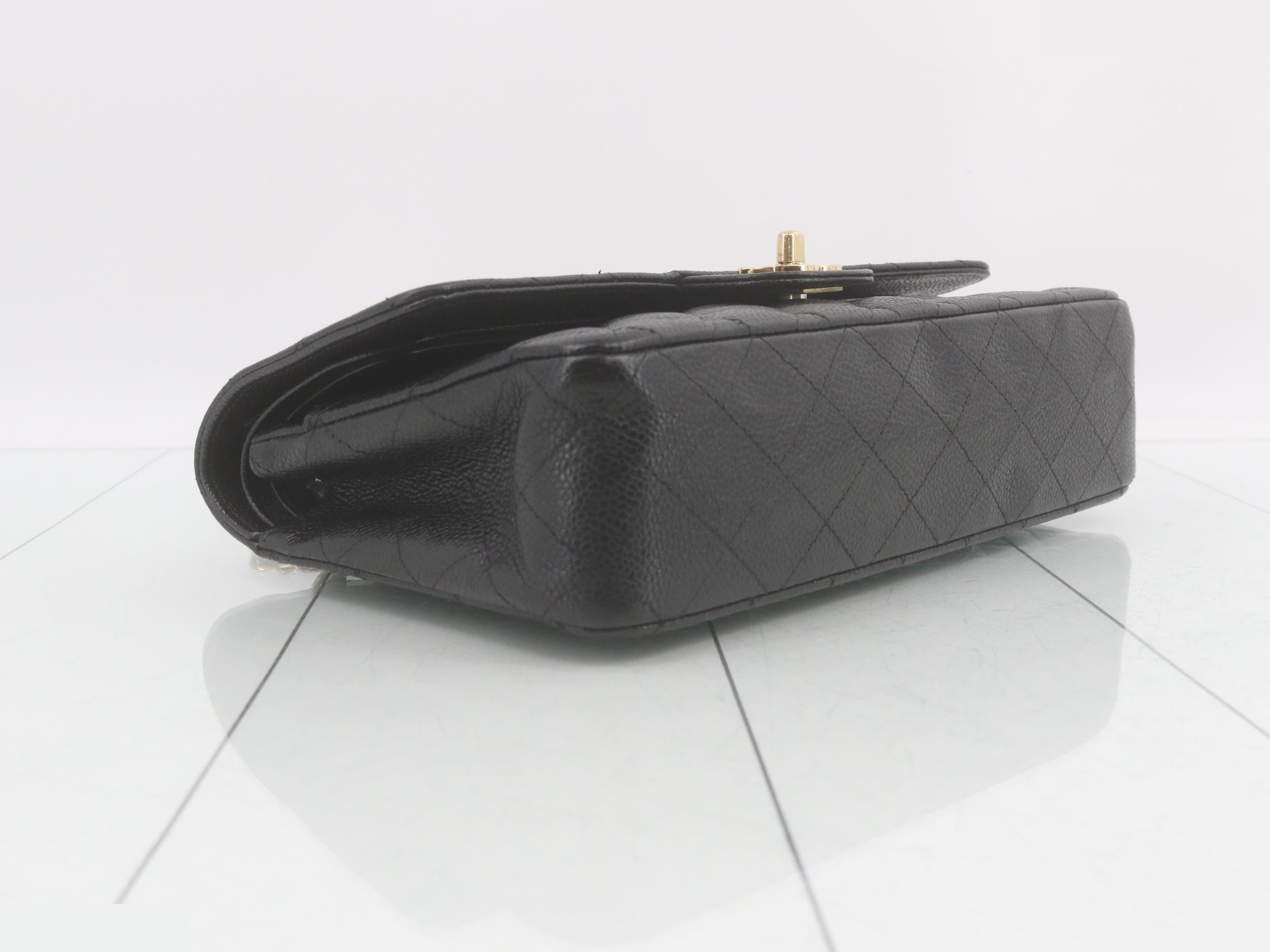Matelassé Caviar Double Flap Double Chain Shoulder Bag — view 5
