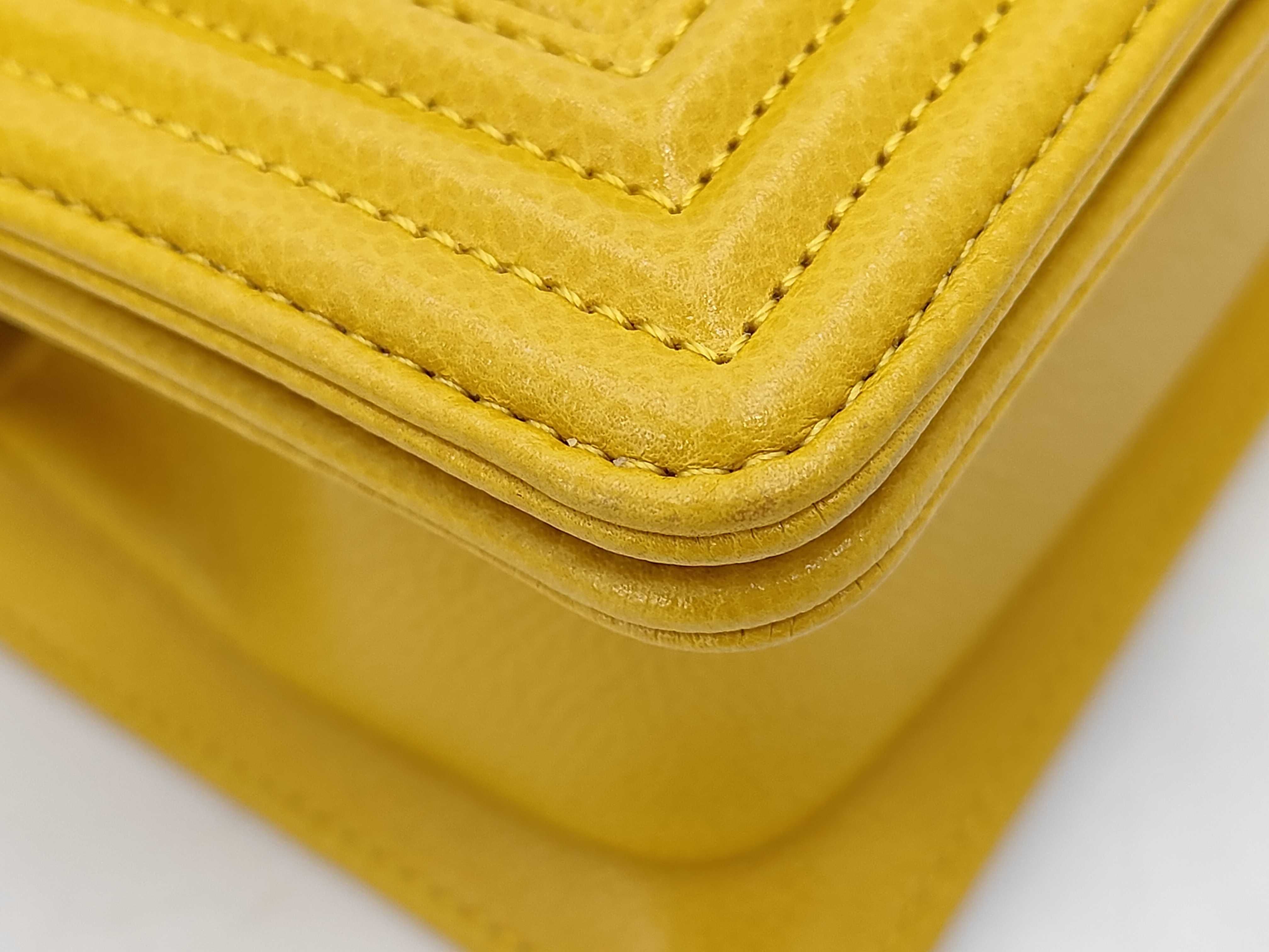 Boy Chanel Chain Wallet, Yellow Caviar Leather, Gold Hardware, Shoulder Bag — view 3