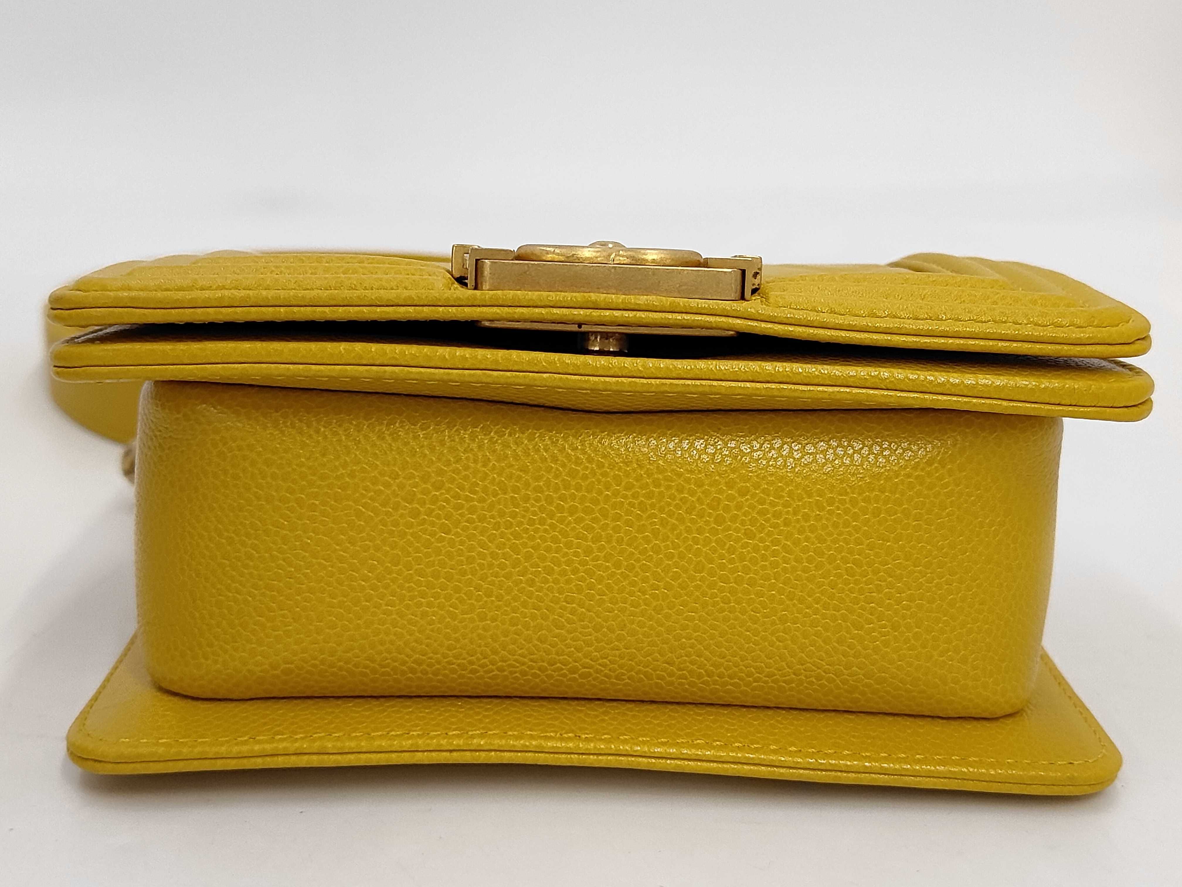 Boy Chanel Chain Wallet, Yellow Caviar Leather, Gold Hardware, Shoulder Bag — view 4