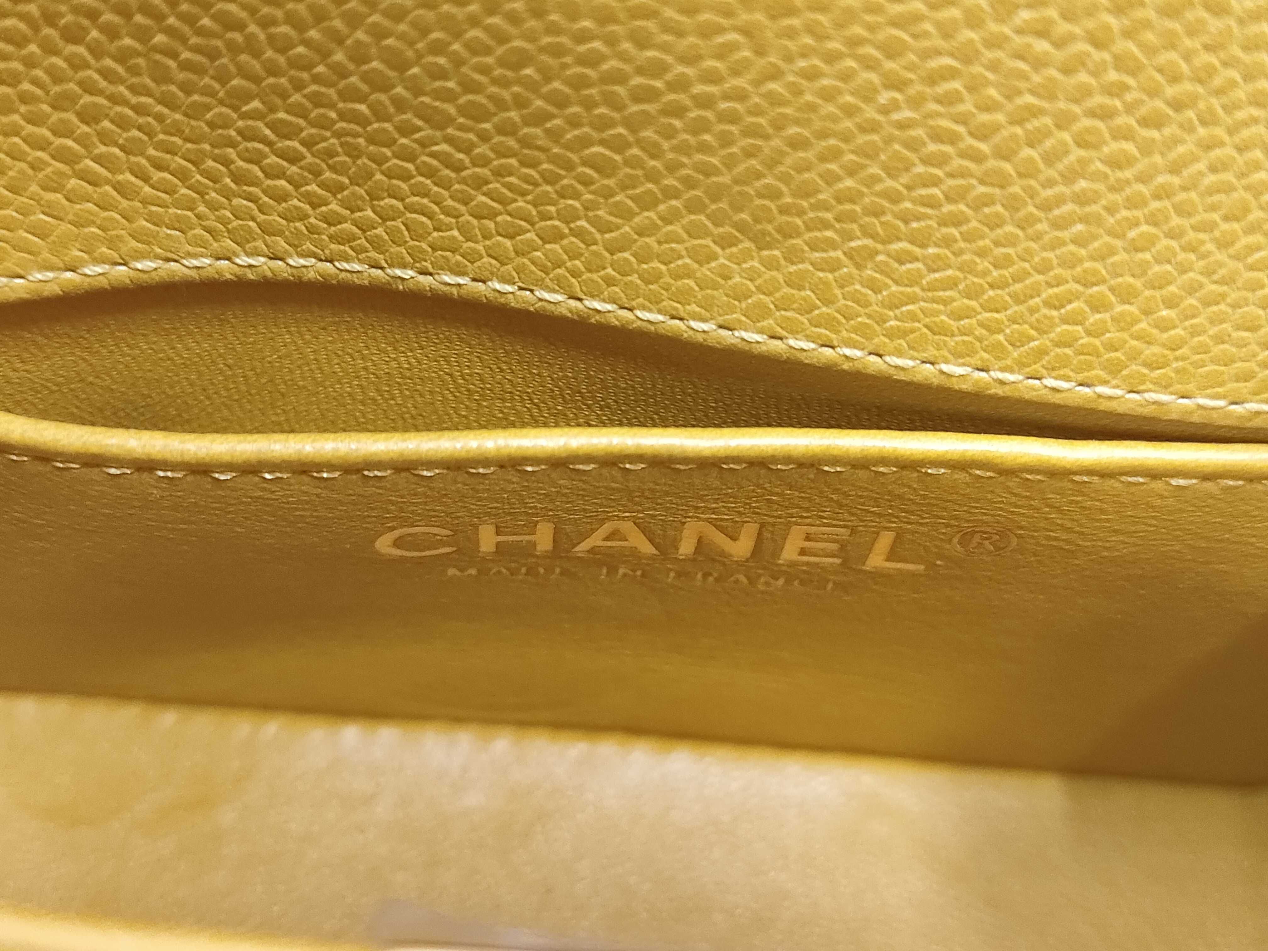 Boy Chanel Chain Wallet, Yellow Caviar Leather, Gold Hardware, Shoulder Bag — view 9
