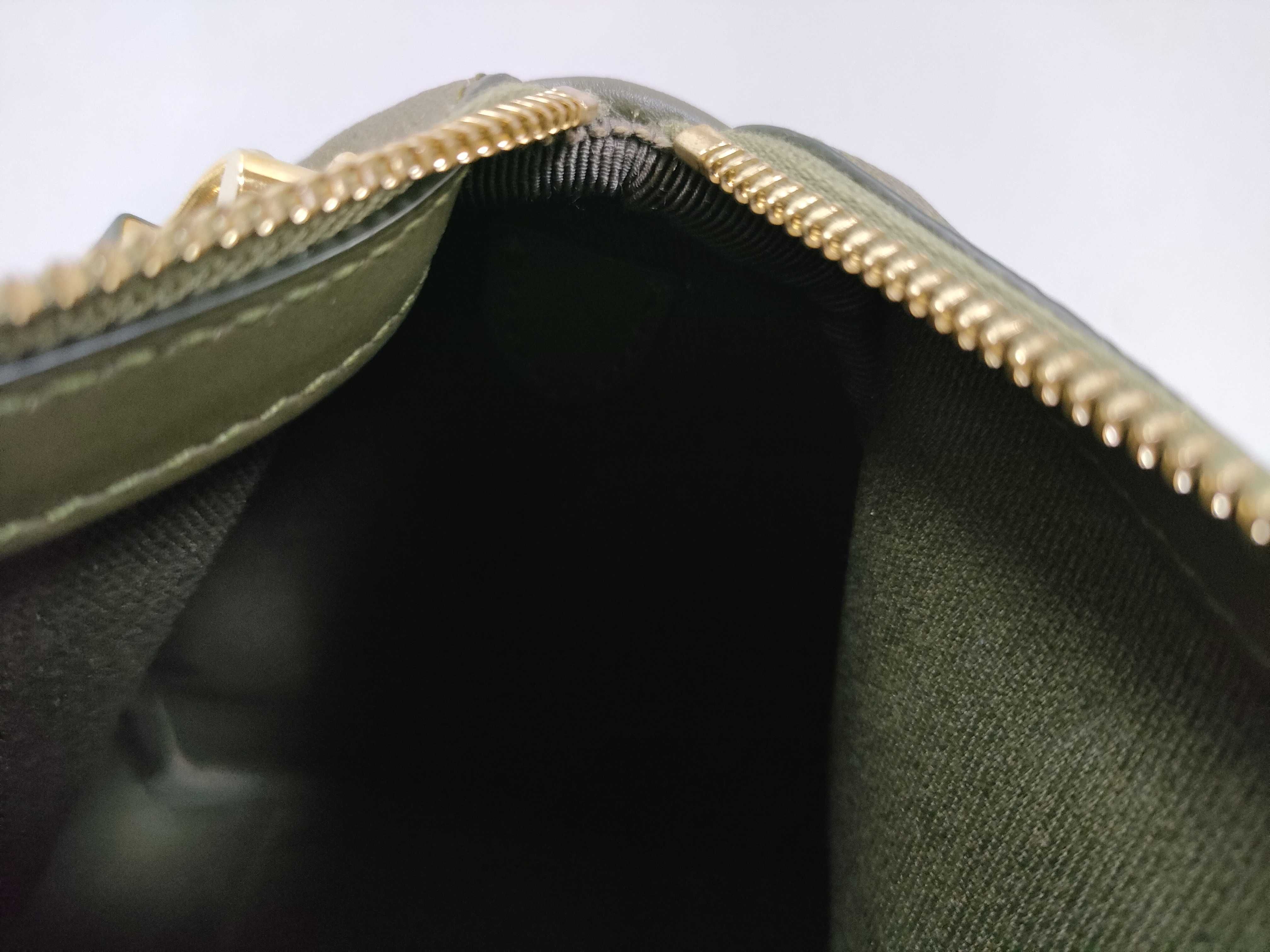 PH- Leather Check Bowling Bag Green Handbag — view 14