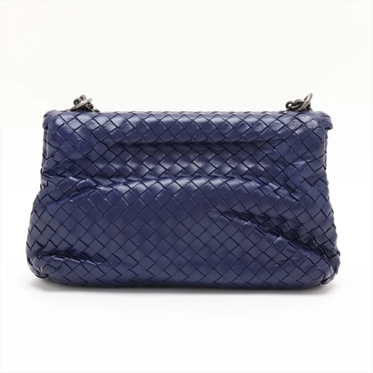 Intrecciato Olympian Chain Shoulder Bag, Blue — view 2