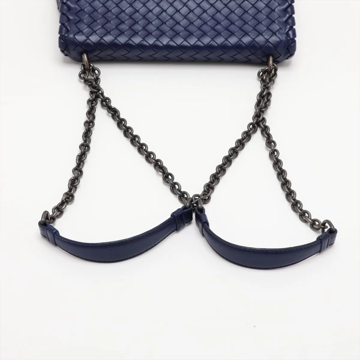 Intrecciato Olympian Chain Shoulder Bag, Blue — view 5
