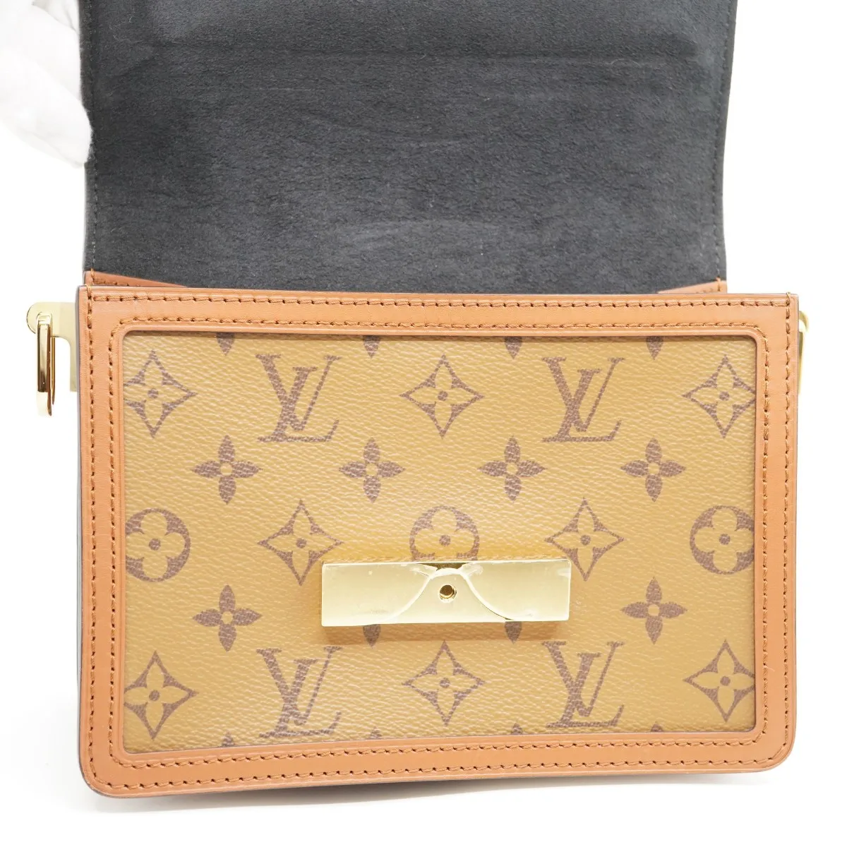 Monogram x Monogram Reverse Dauphine MINI M45959 RFID detected Brown Shoulder Bag Gold Hardware Odor — view 10