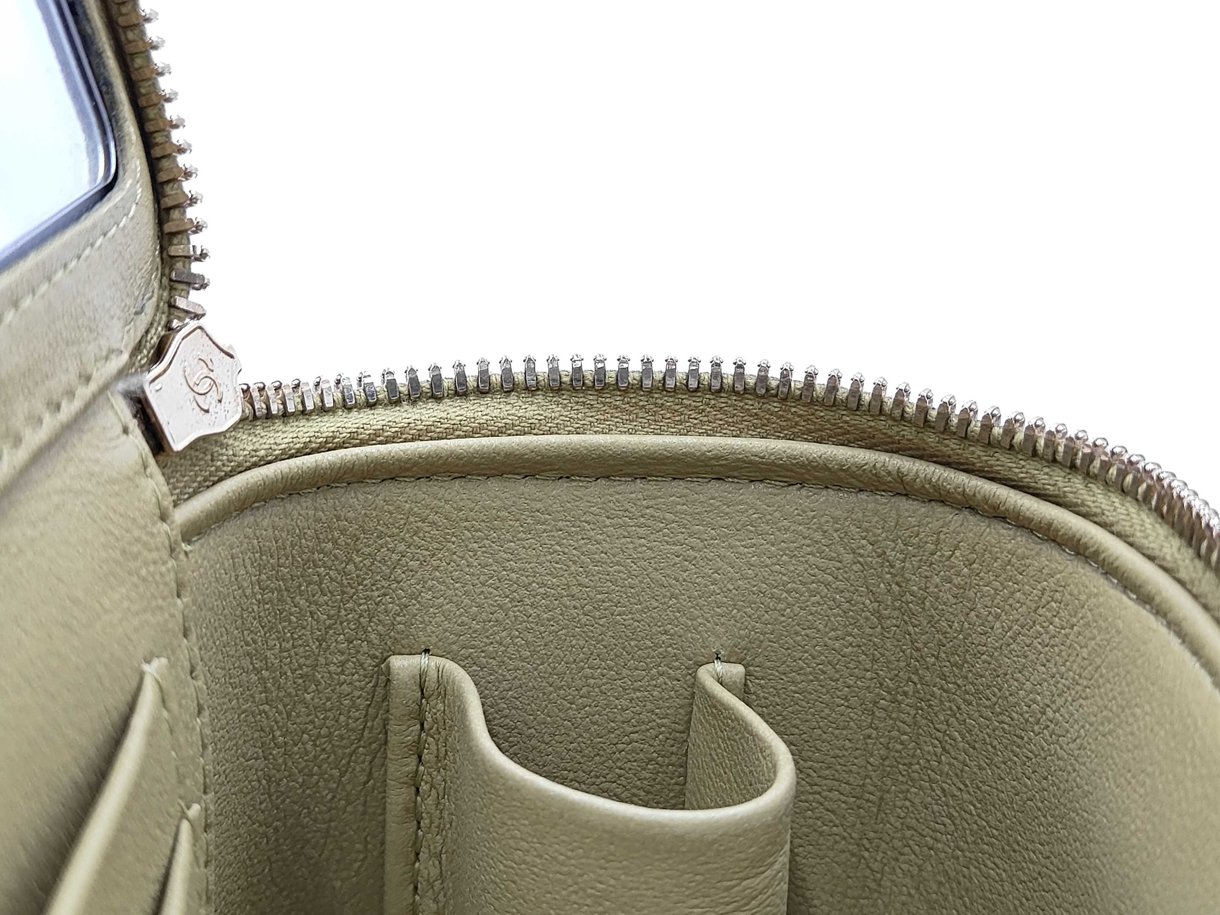Matelassé Mini Vanity Bag, Yellow Lambskin, Chain Handle, Gold Hardware, Handbag — view 12