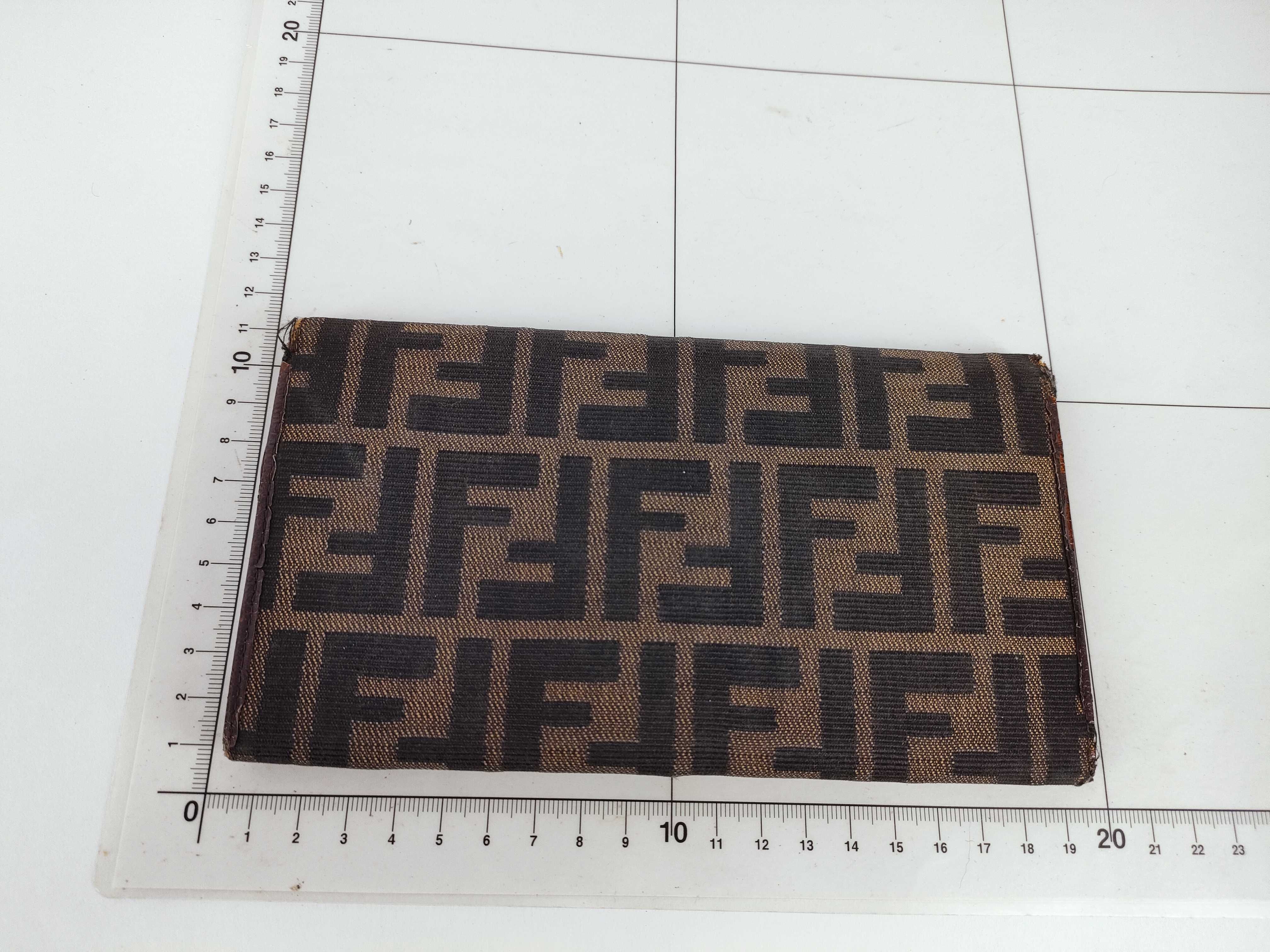 Zucca pattern trifold wallet, Zucca pattern canvas, brown wallet — view 2