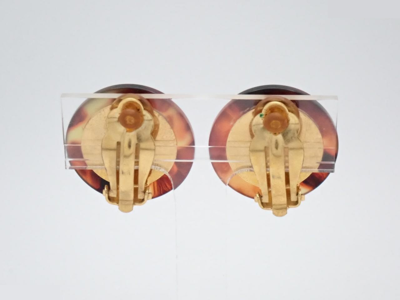 Earrings, Coco Mark design, tortoiseshell, 97P — view 2