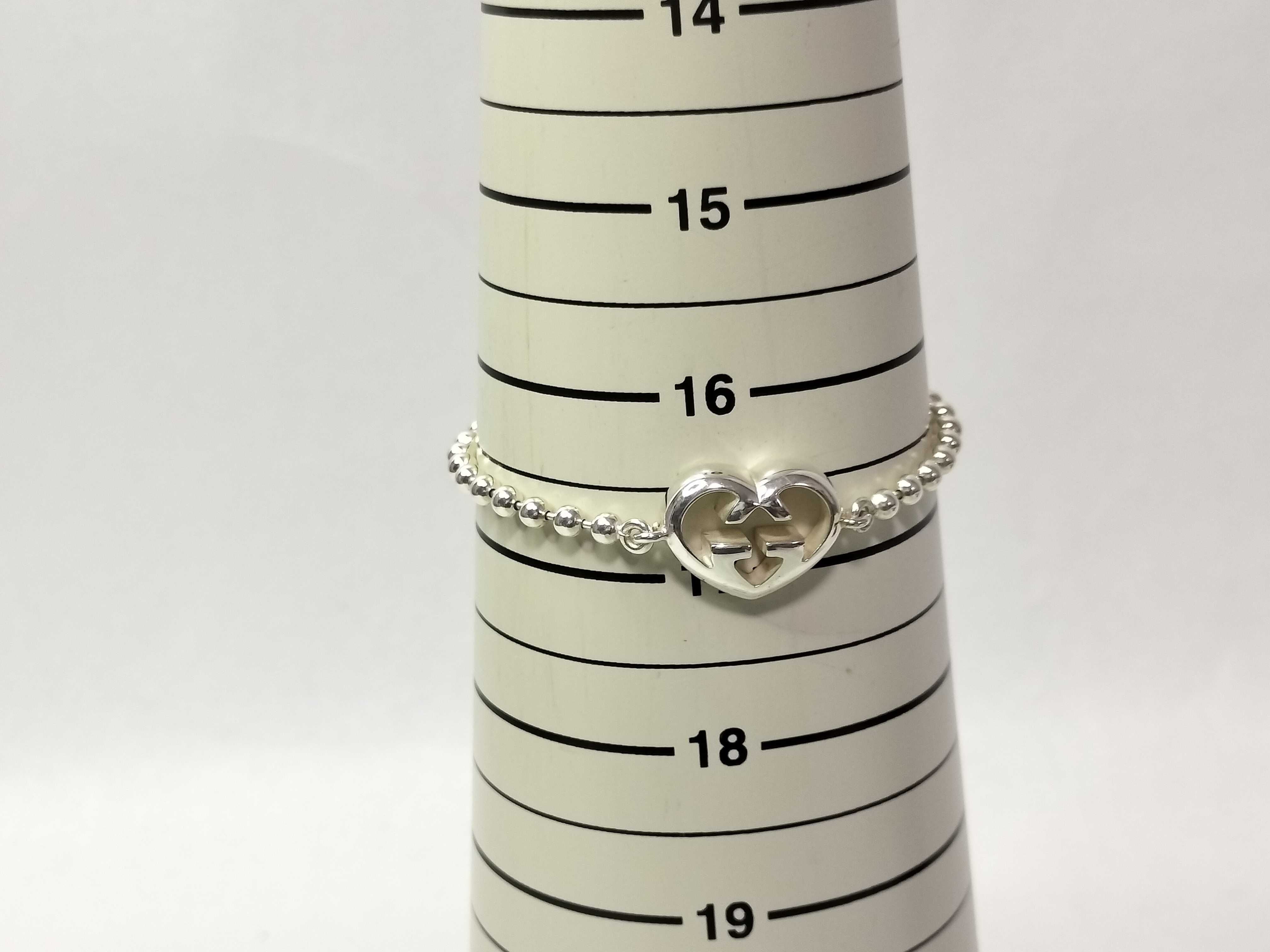Ag925 Interlocking G Heart Ball Chain Bracelet 12.95g Accessories: Dust bag Bracelet/Bangle — view 11
