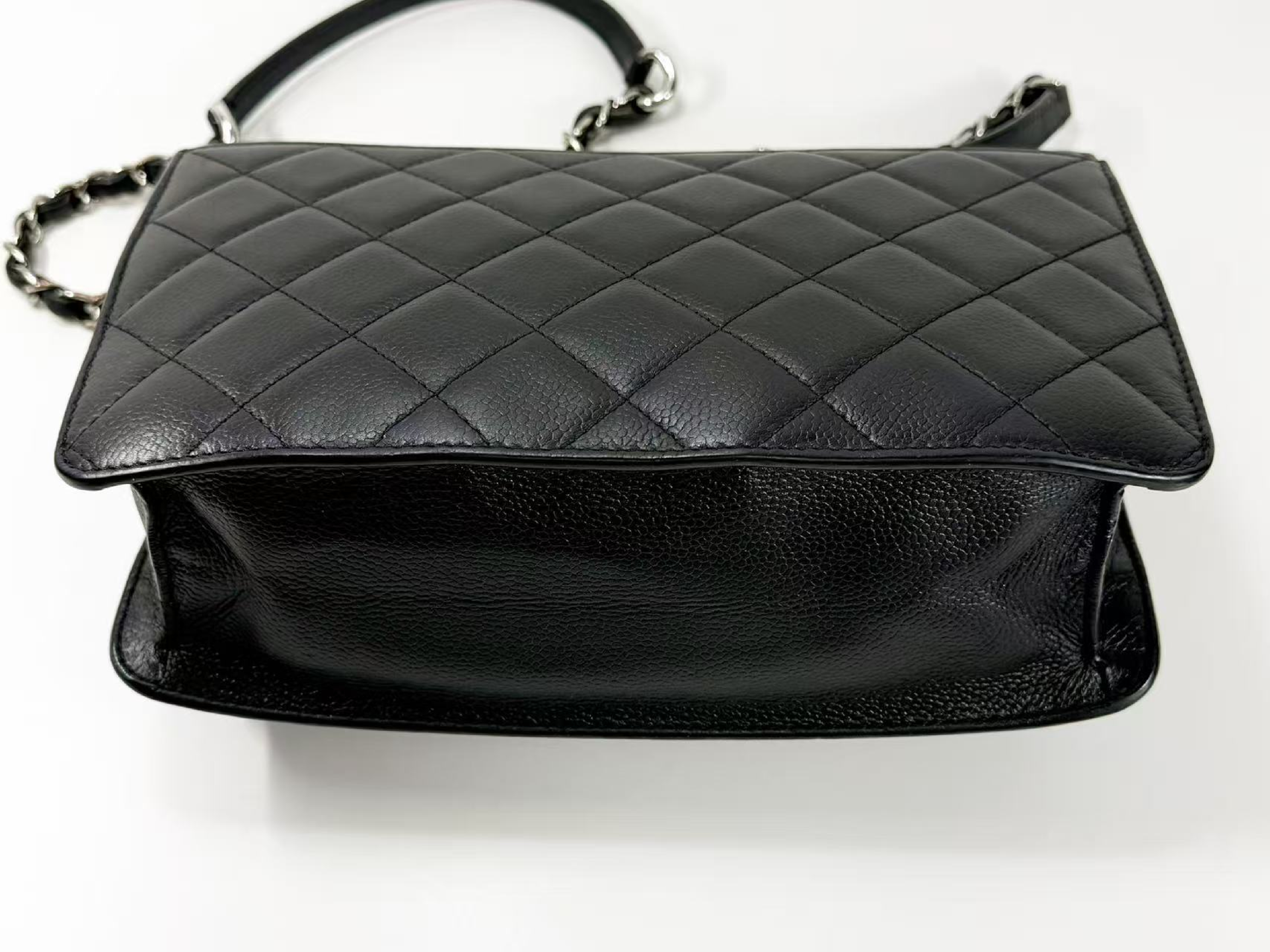 Black Caviar Skin Half Coco Matelassé Shoulder Bag, Approx. W25cm, Serial Number , with Dust Bag and Seal, Silver Hardware, Item Number 23765805 — view 11