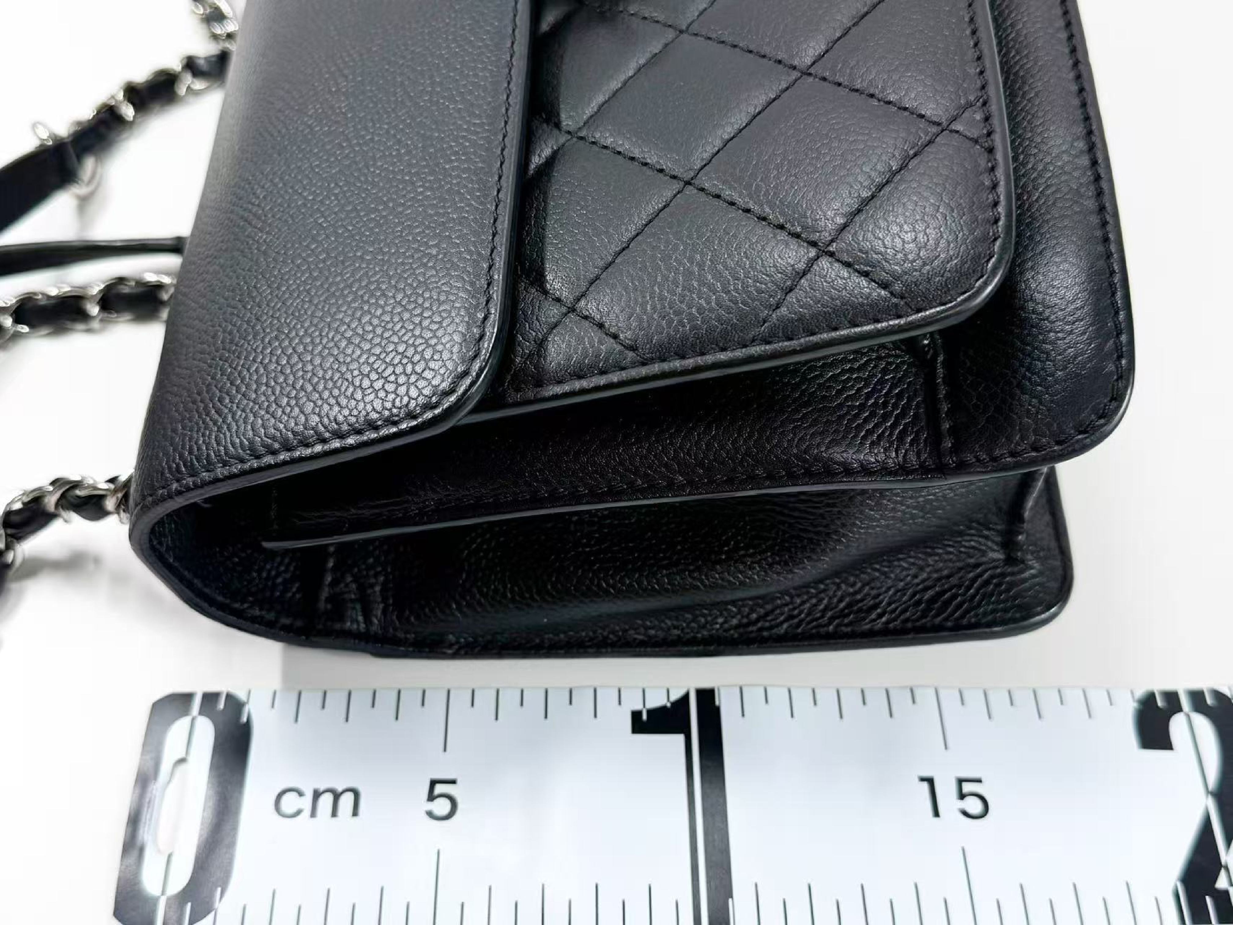 Black Caviar Skin Half Coco Matelassé Shoulder Bag, Approx. W25cm, Serial Number , with Dust Bag and Seal, Silver Hardware, Item Number 23765805 — view 5