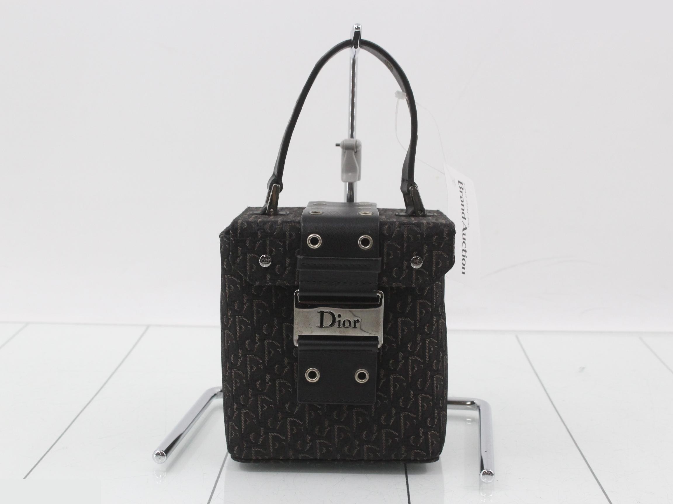 Trotter Street Chic Vanity Handbag, Canvas, Black