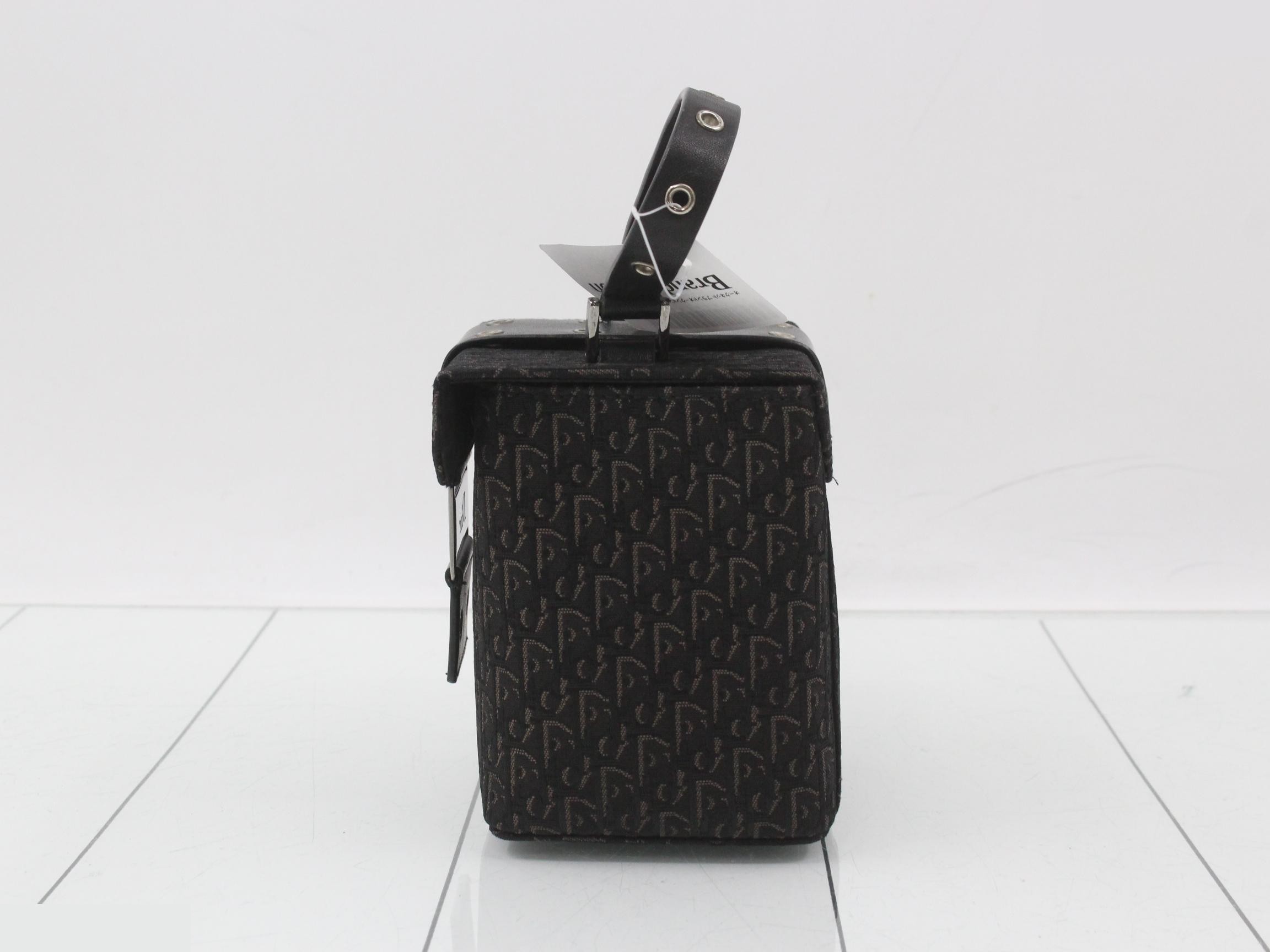 Trotter Street Chic Vanity Handbag, Canvas, Black — view 3