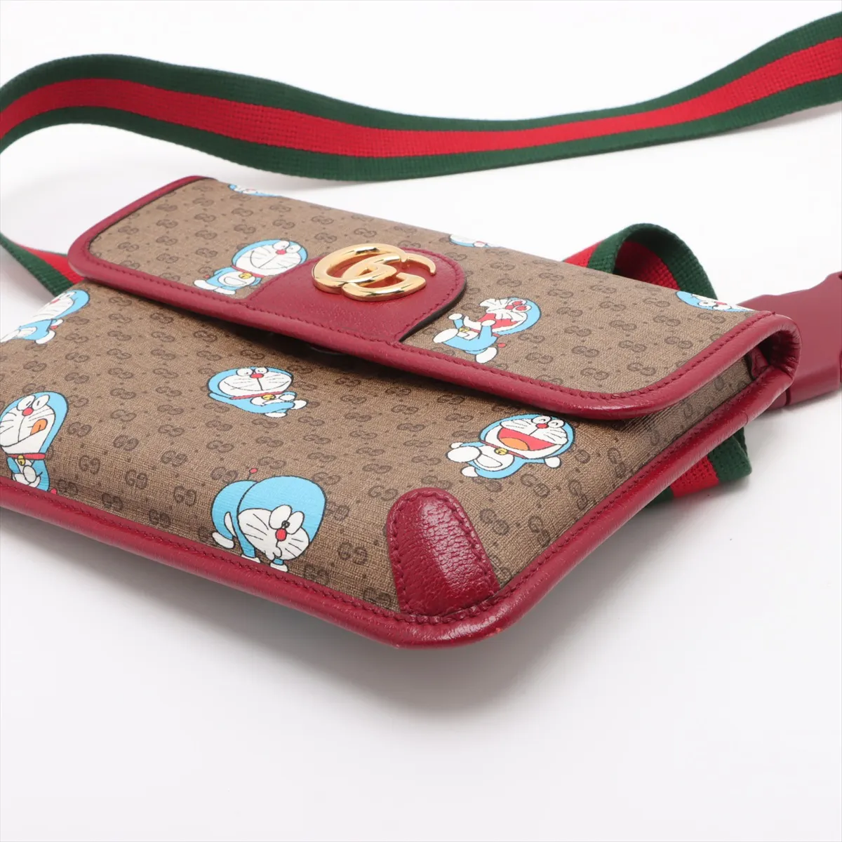 Doraemon x Gucci Mini GG Supreme PVC x Leather Body Bag Brown 647817 — view 3