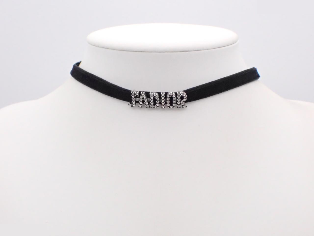 J'ADIOR choker with rhinestones, neck circumference approximately 36cm. — view 3