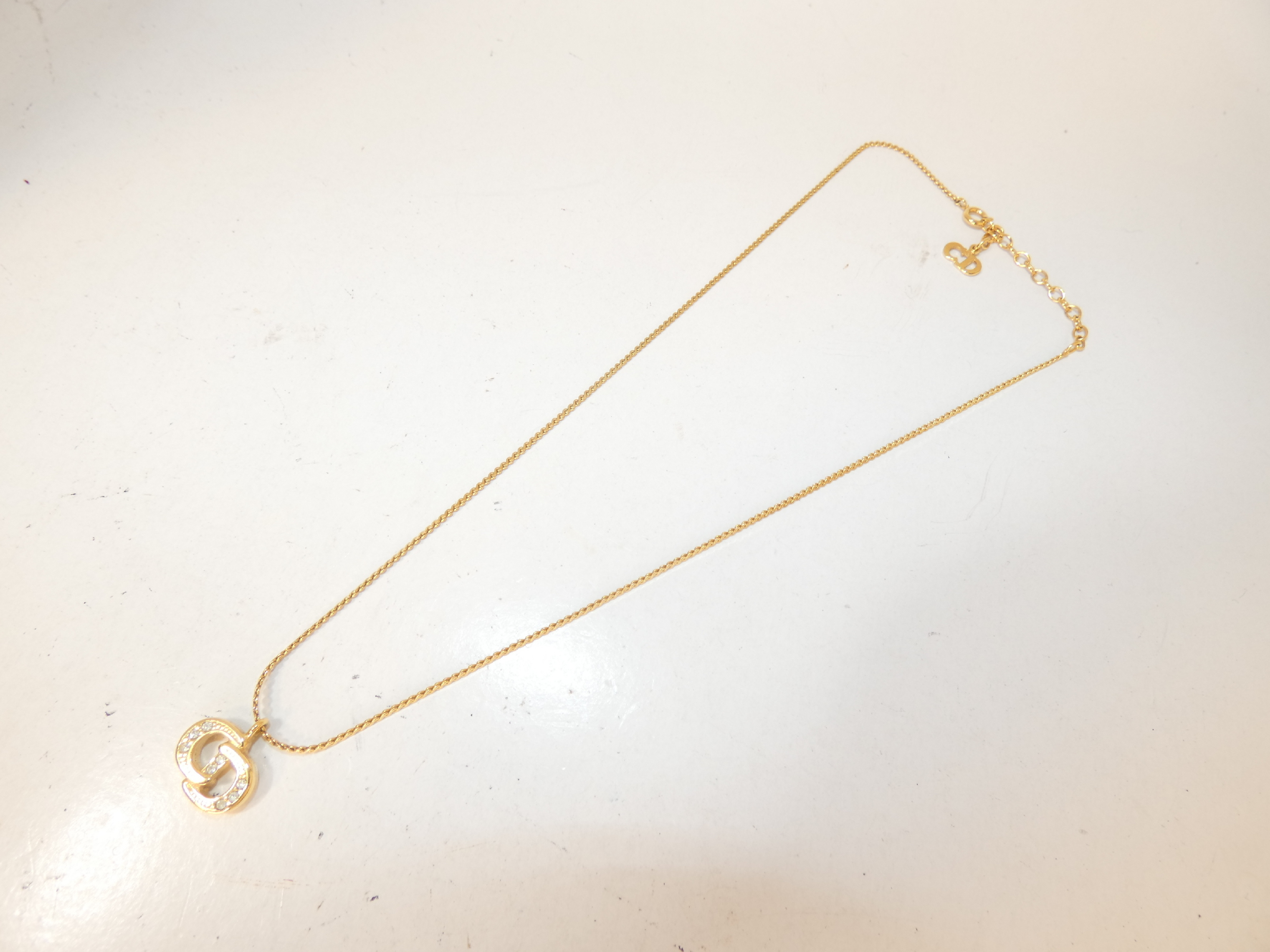Rhinestone CD Logo GP Necklace — view 4