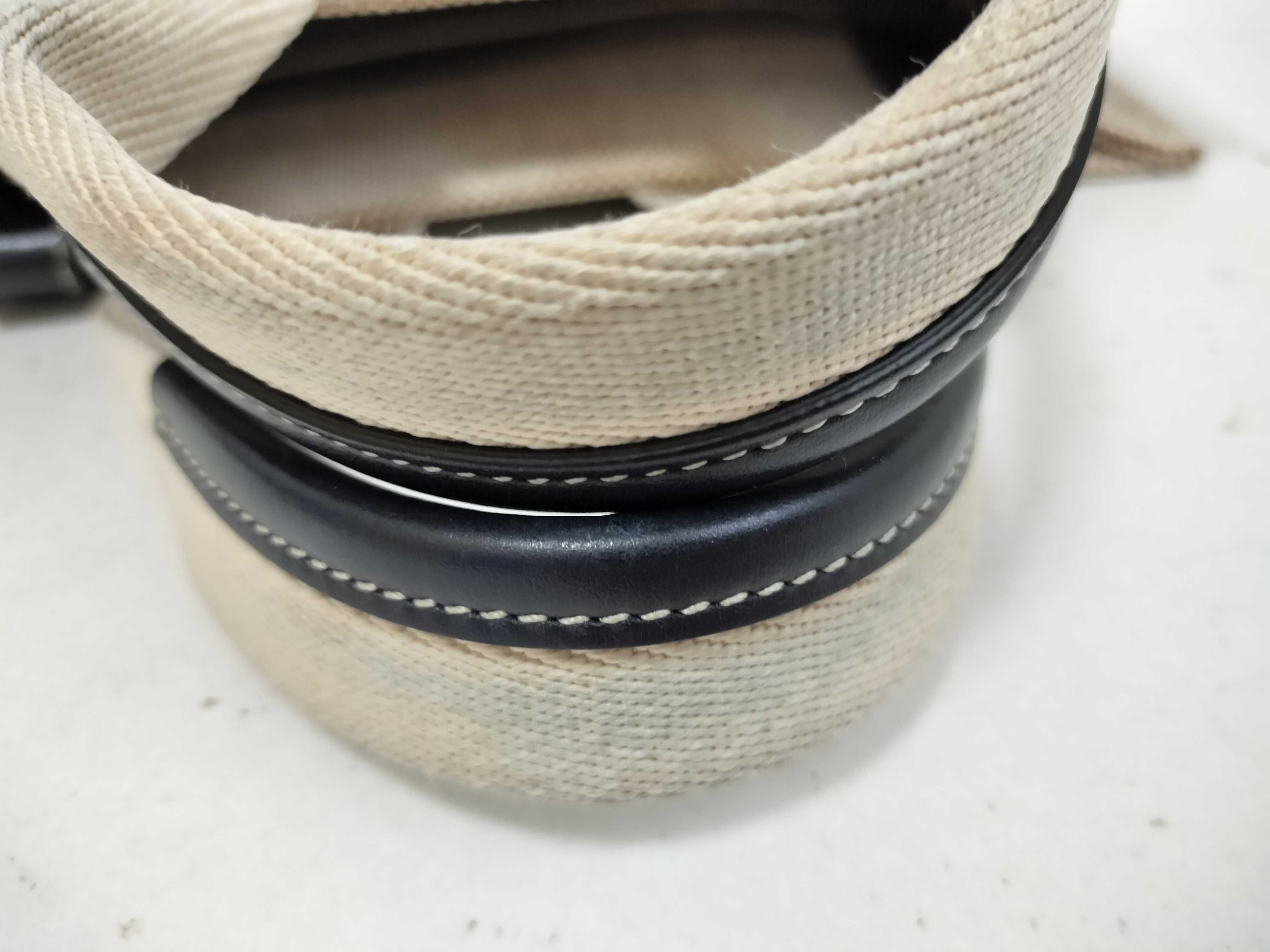 Woody Small Canvas x Leather 2-Way Handbag, Beige x Black — view 4