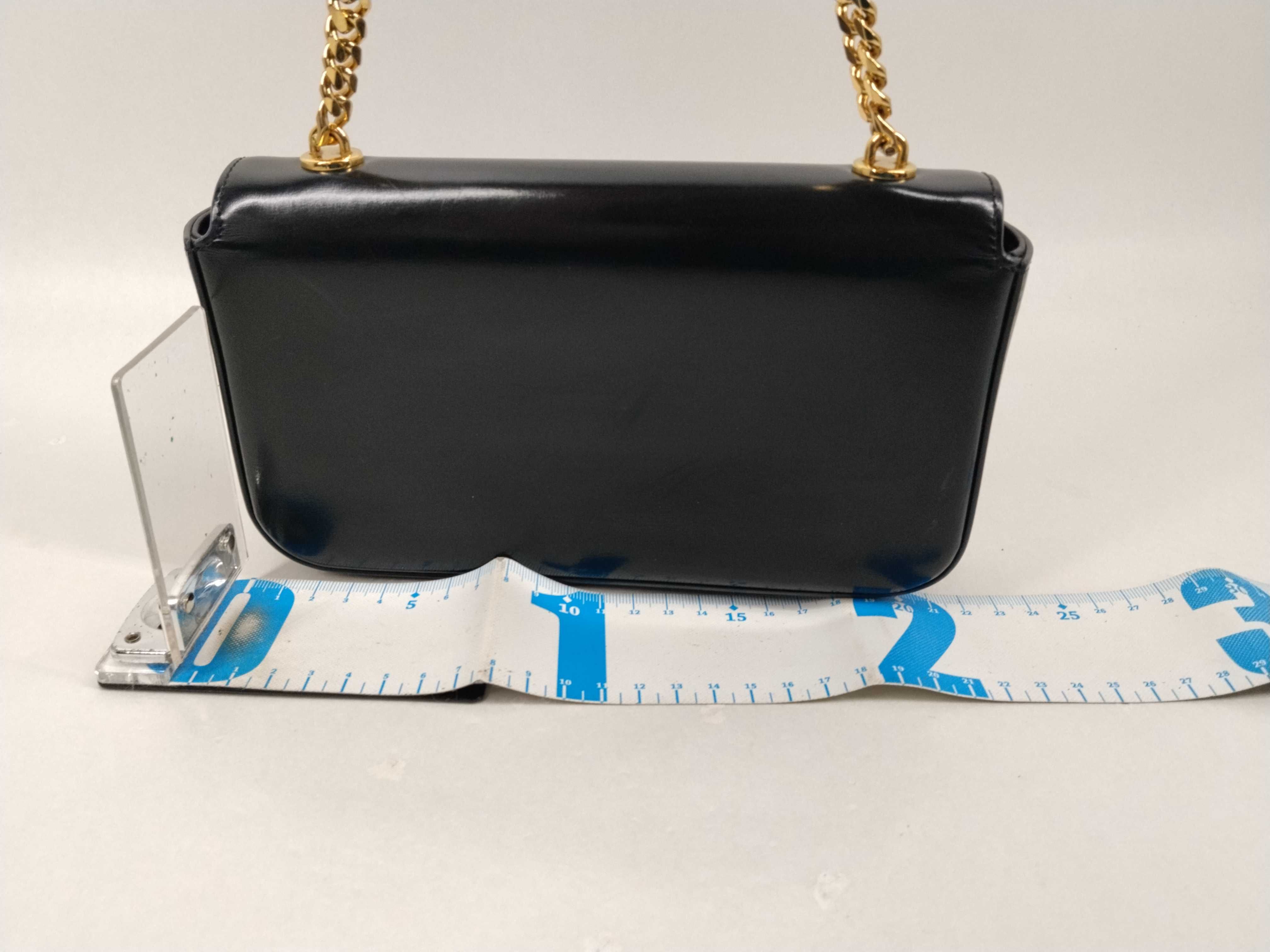 Triomphe Chain Shoulder Bag, Black Leather Shoulder Bag — view 2