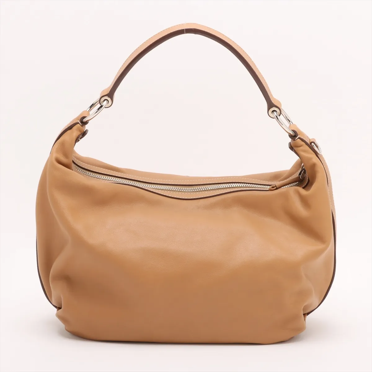 Leather Shoulder Bag, Brown BR3336 — view 2