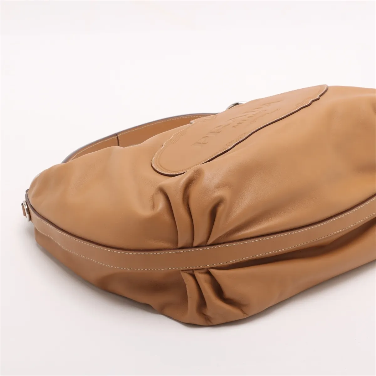Leather Shoulder Bag, Brown BR3336 — view 4