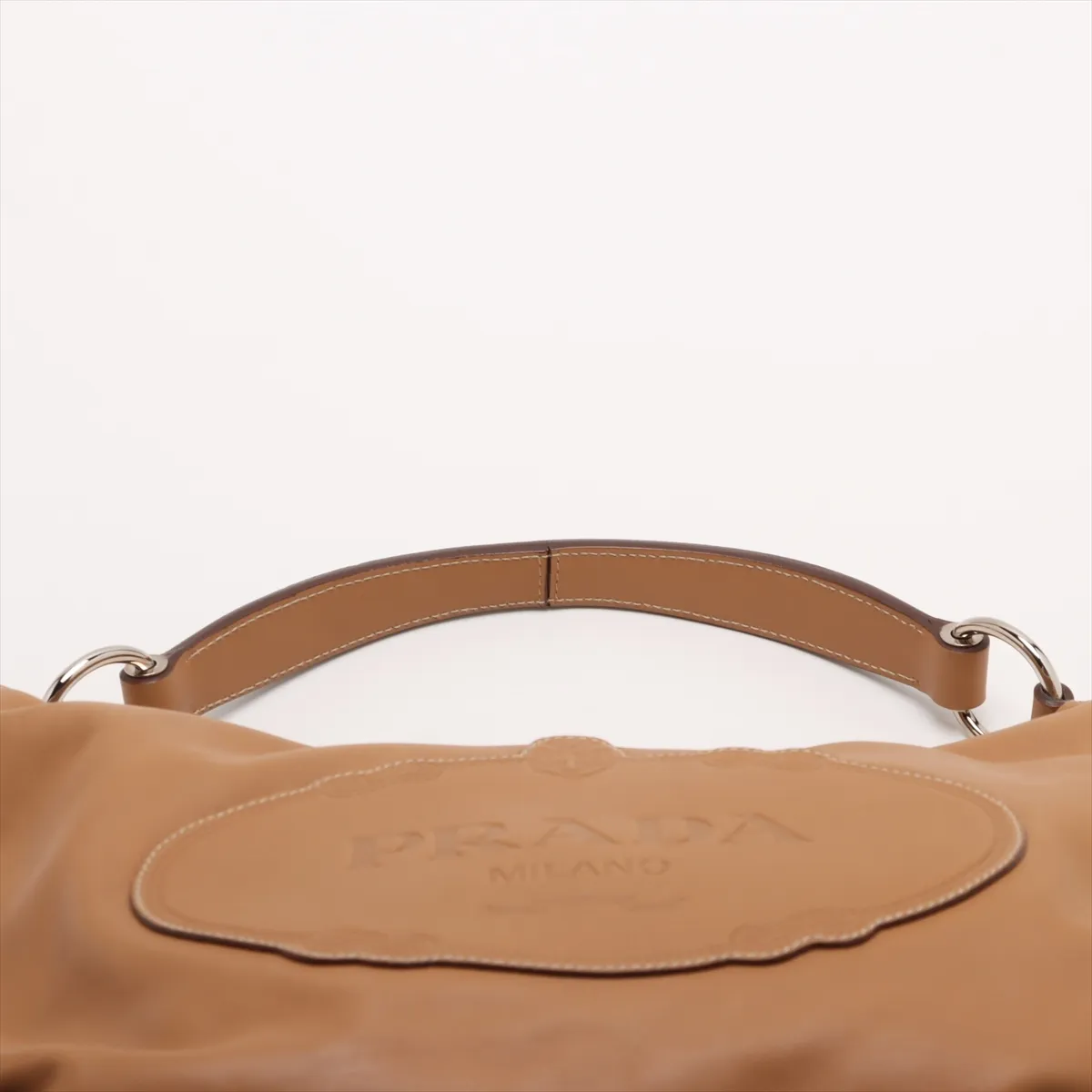 Leather Shoulder Bag, Brown BR3336 — view 6