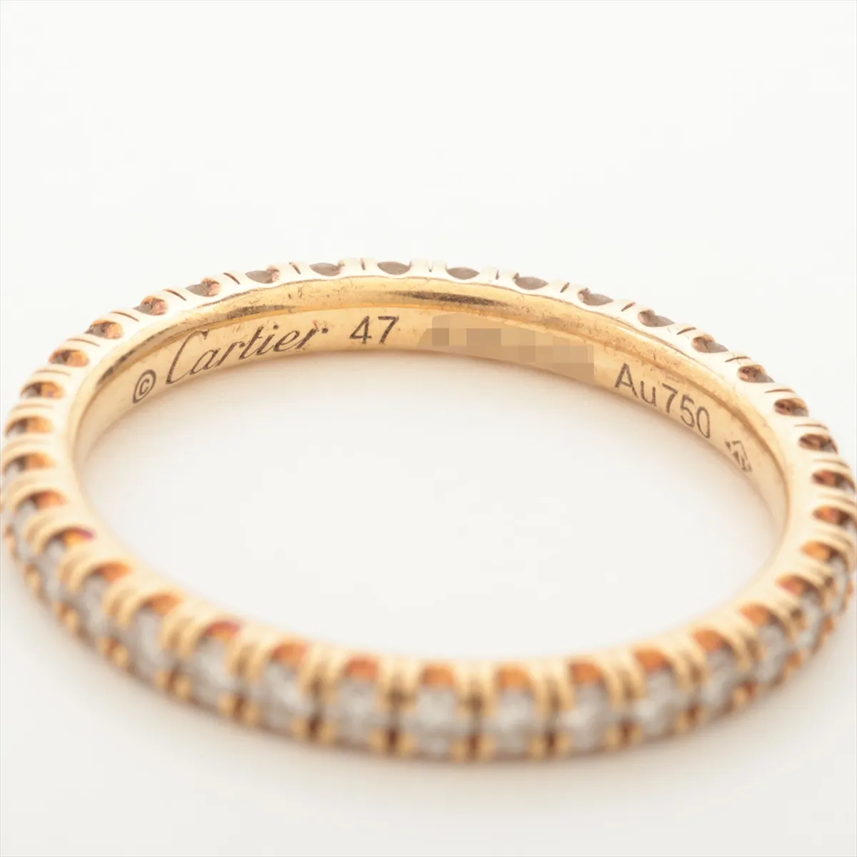Etincelle de Cartier Full Eternity Diamond Ring, 750 (Yellow Gold), 1.6g, Size 47, AXK920, Metal Discoloration — view 3