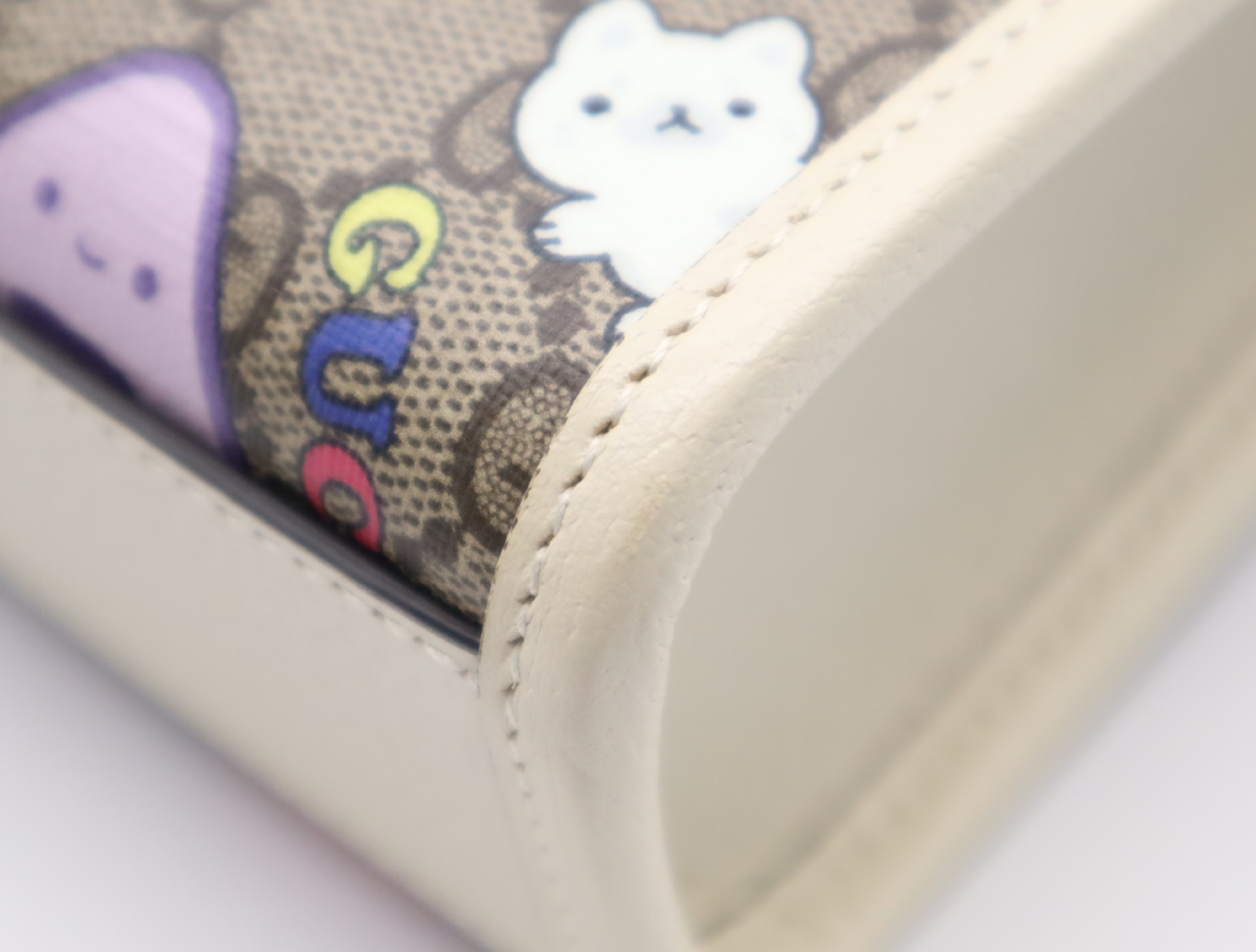 699406 PVC x Leather Gucci x Pikarar GG Supreme 2-Way Handbag Beige x White with Shoulder Strap — view 7