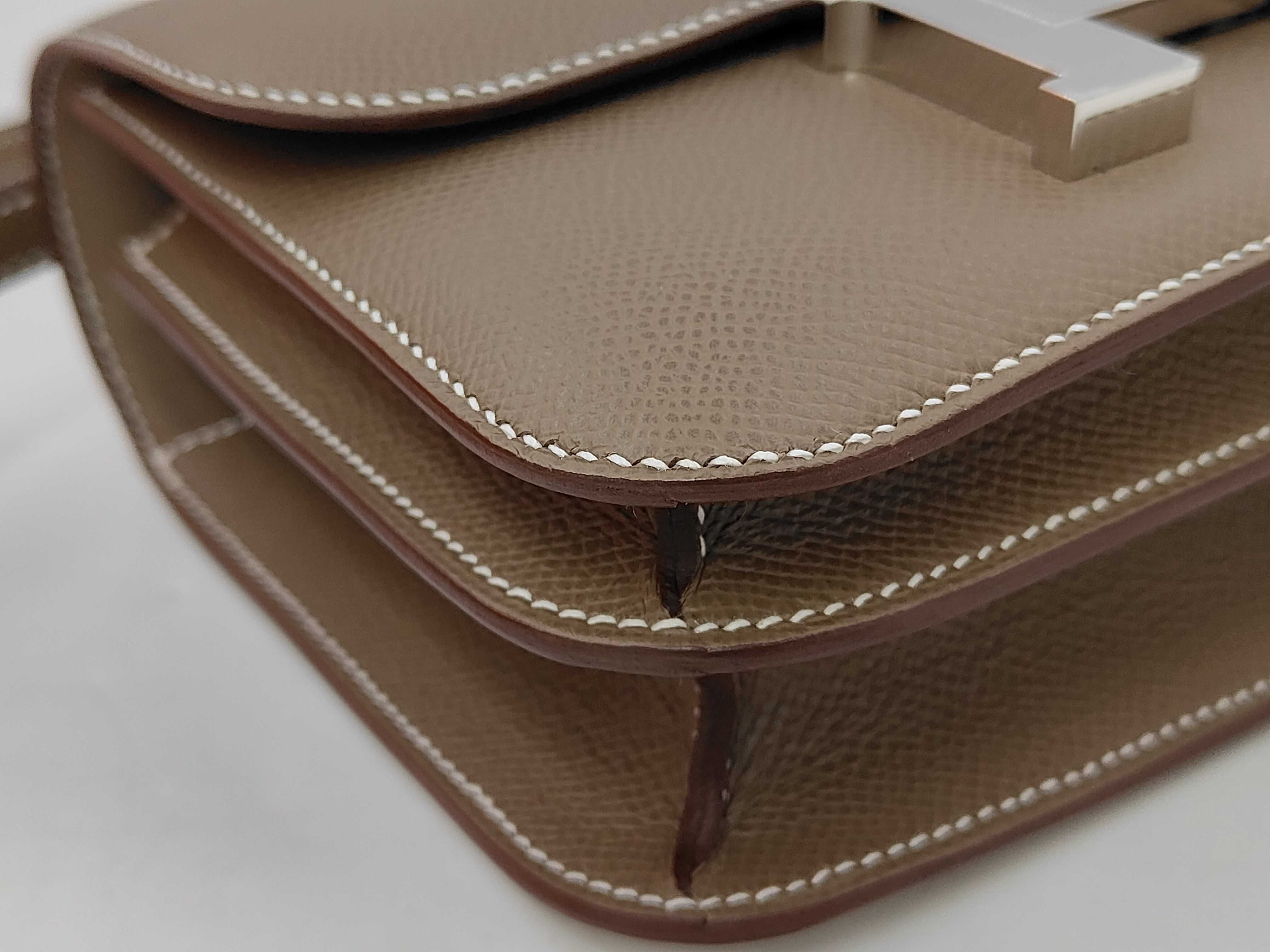 Constance Mini 18, Veau Epsom leather, Etoupe color, silver hardware, G stamp, shoulder bag — view 6