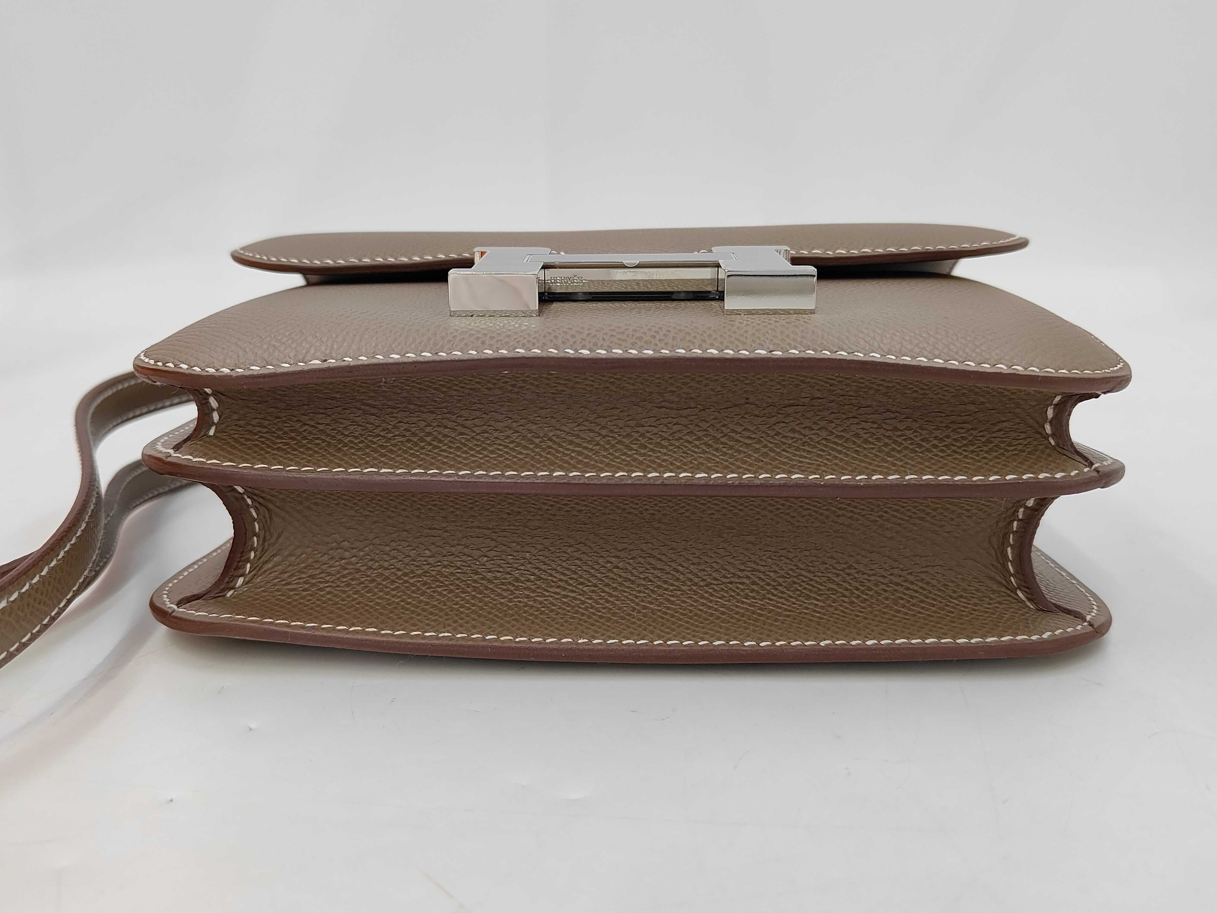 Constance Mini 18, Veau Epsom leather, Etoupe color, silver hardware, G stamp, shoulder bag — view 7