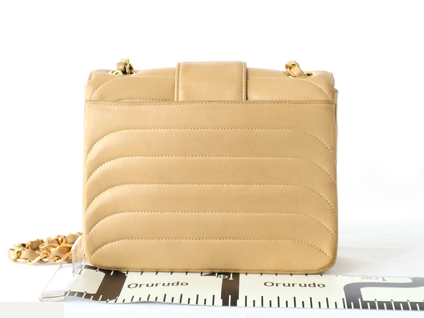 Mademoiselle 17 Lambskin Chain Shoulder Bag, Beige — view 2