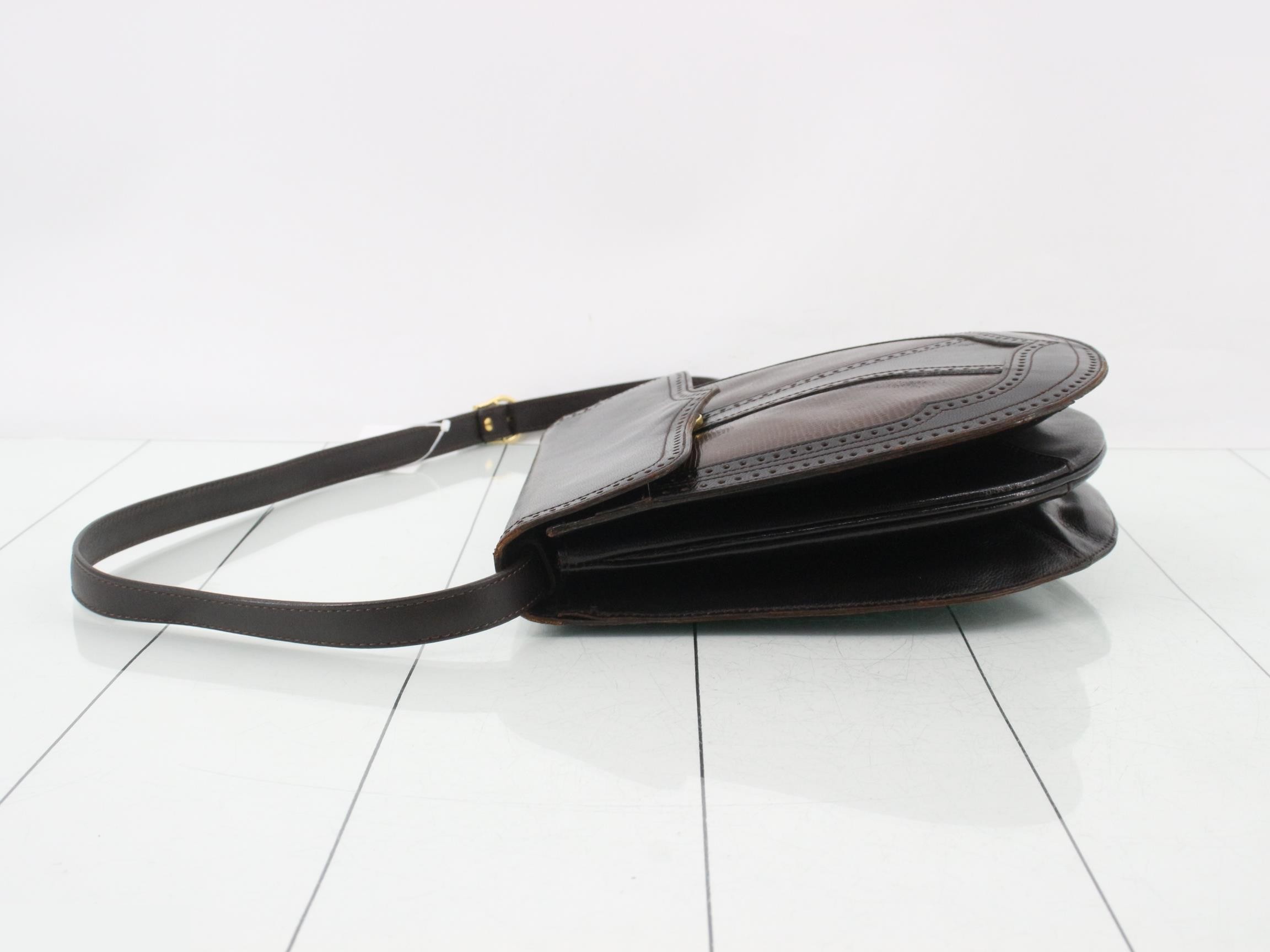 Other lines: Bags & Shoulder Bags, Lizard Leather, Dark Brown — view 4