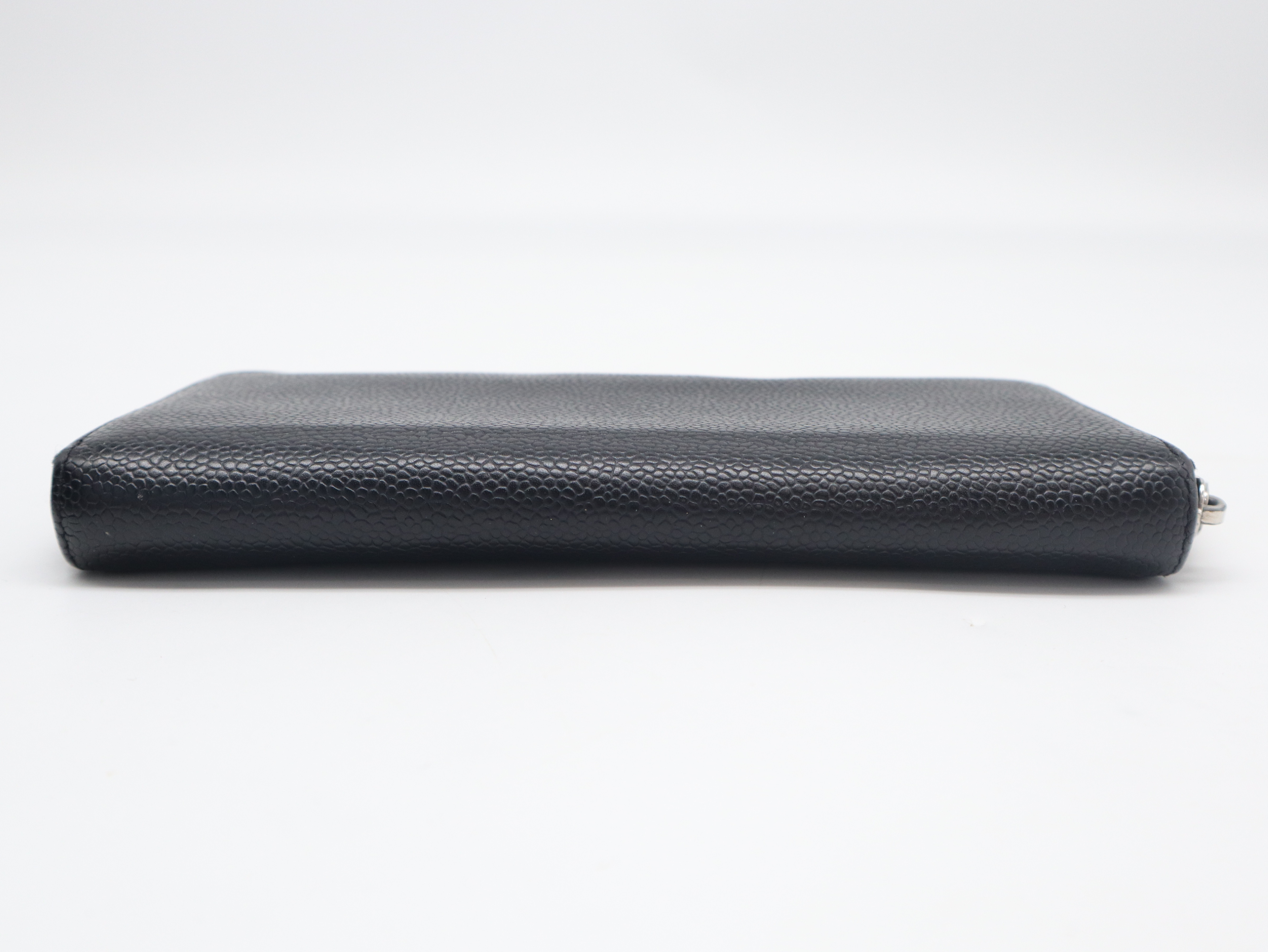 Caviar Skin Round Zip Wallet with Coco Mark, Black, Seal, Card, 16471678, Box and Guarantee Included. — view 4