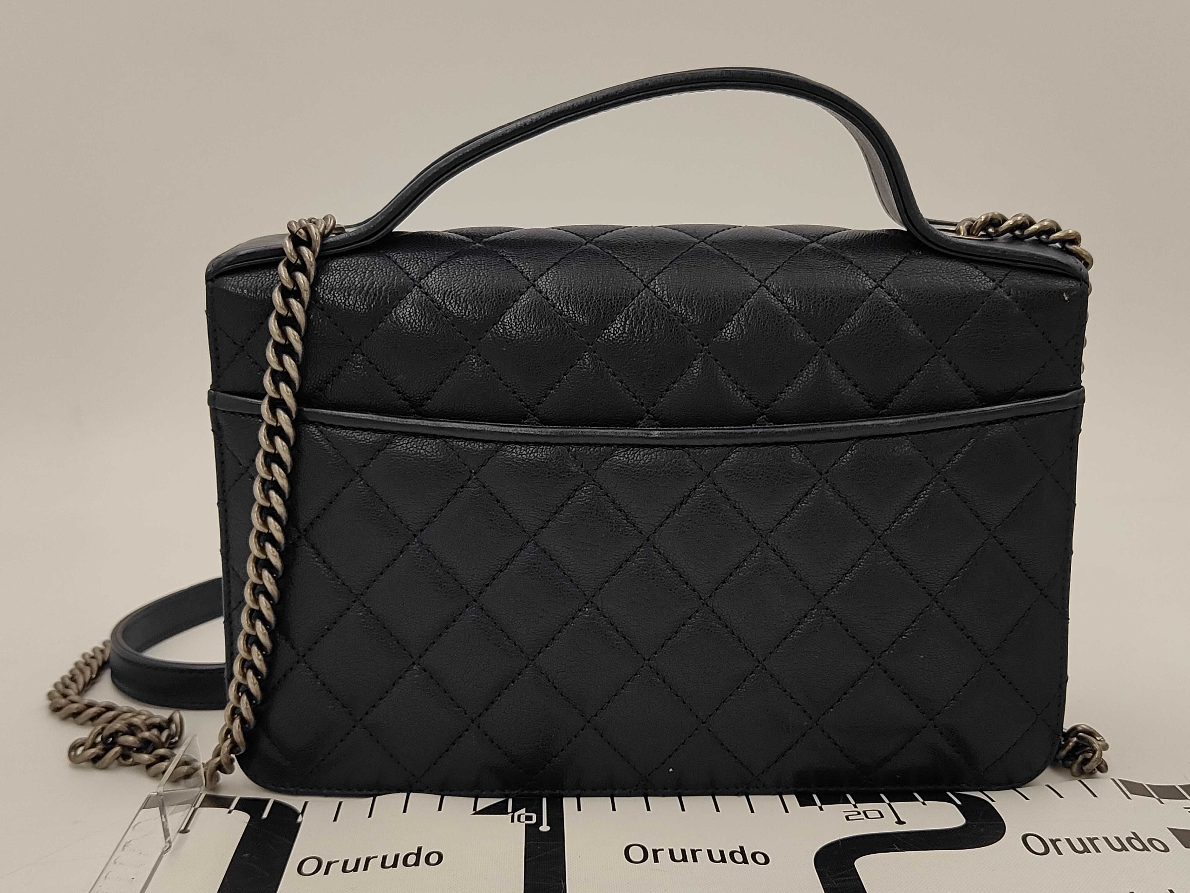Matelassé CC University Chain Shoulder Bag, Silver Hardware, Navy, Serial Number , A93537, with original seal. — view 2