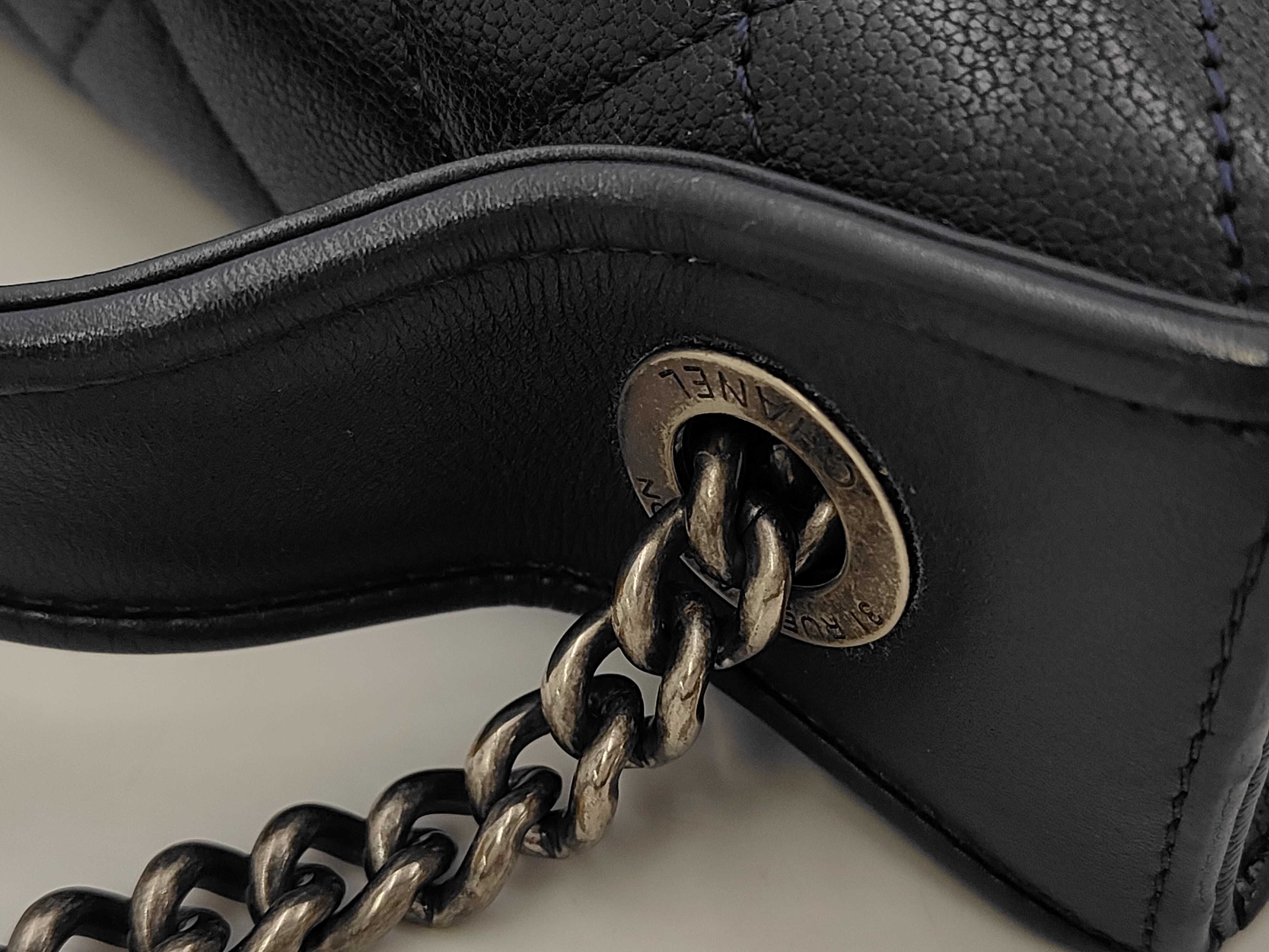 Matelassé CC University Chain Shoulder Bag, Silver Hardware, Navy, Serial Number , A93537, with original seal. — view 8