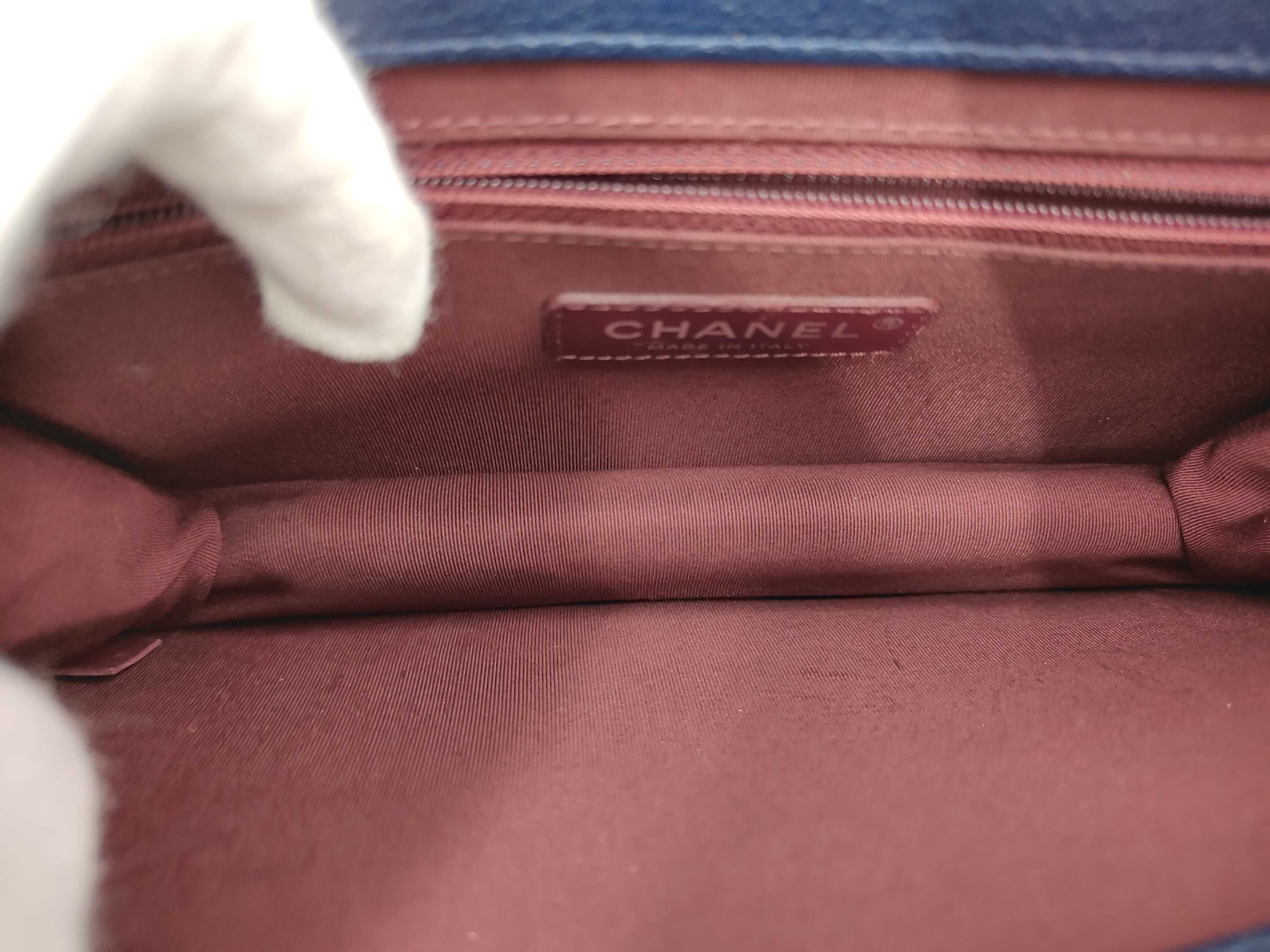 Matelassé CC University Chain Shoulder Bag, Silver Hardware, Navy, Serial Number , A93537, with original seal. — view 9