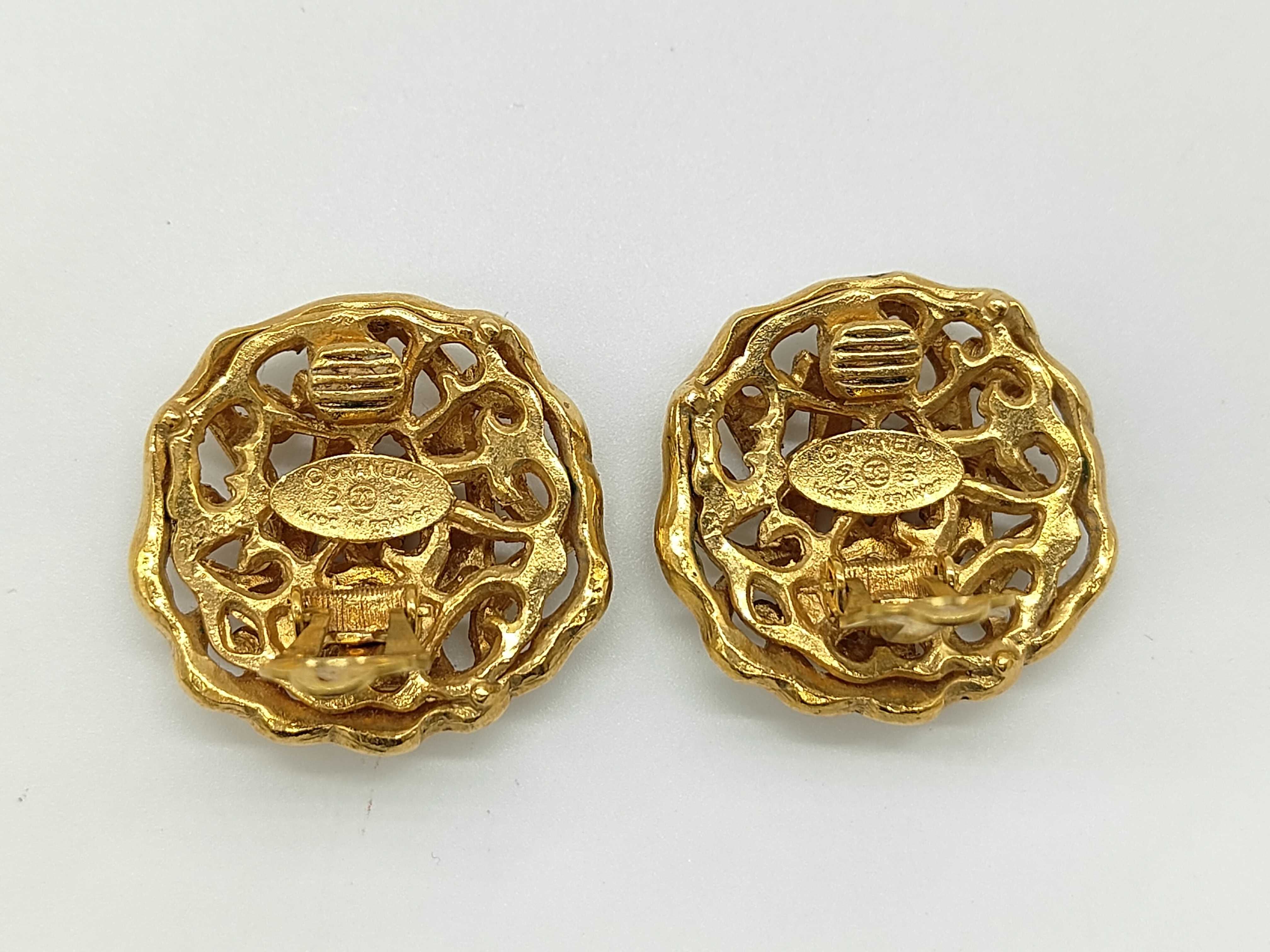 Earrings, Coco Mark Circle Gold Earrings — view 2