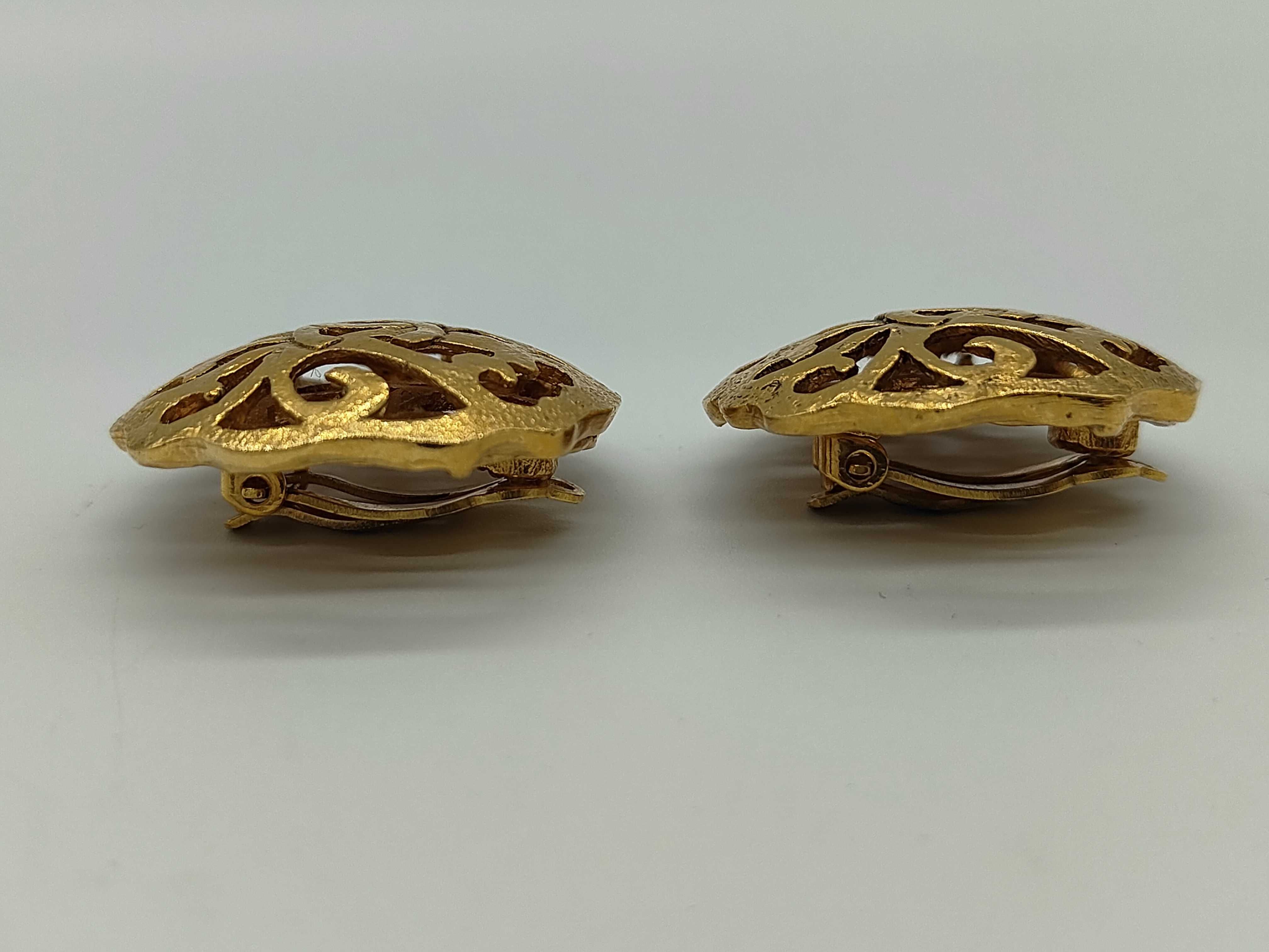 Earrings, Coco Mark Circle Gold Earrings — view 3