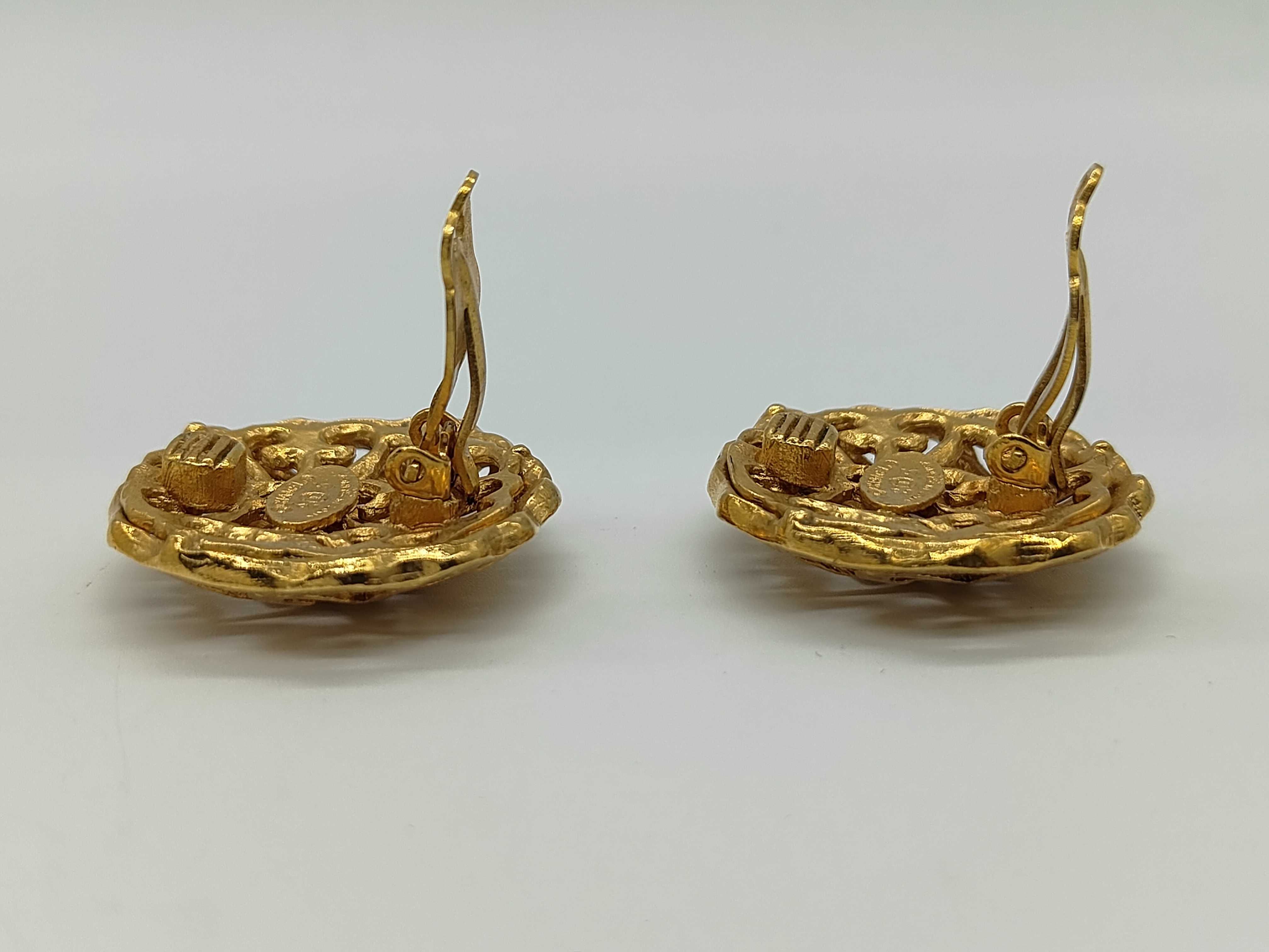 Earrings, Coco Mark Circle Gold Earrings — view 4
