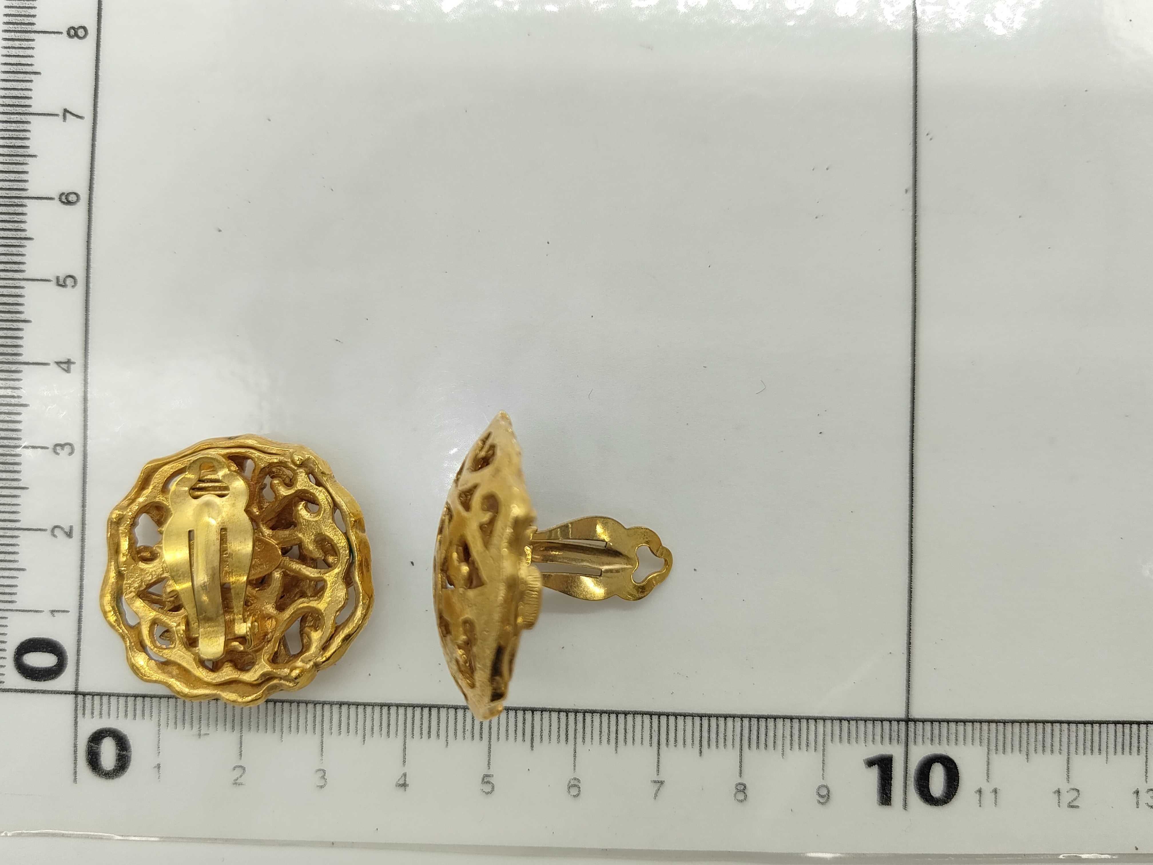 Earrings, Coco Mark Circle Gold Earrings — view 6