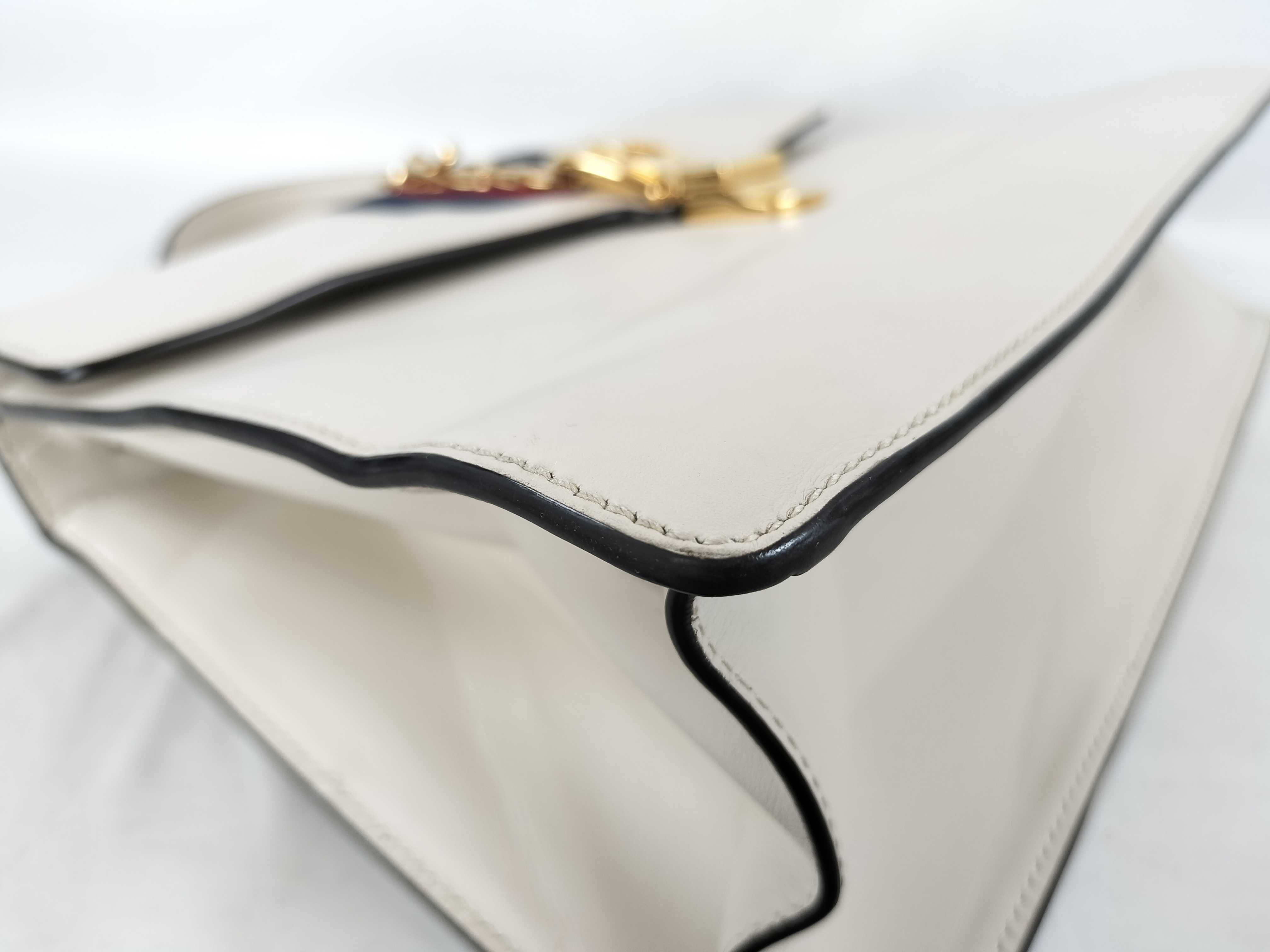 431665 Leather Sylvie Sherry Line White Handbag — view 5