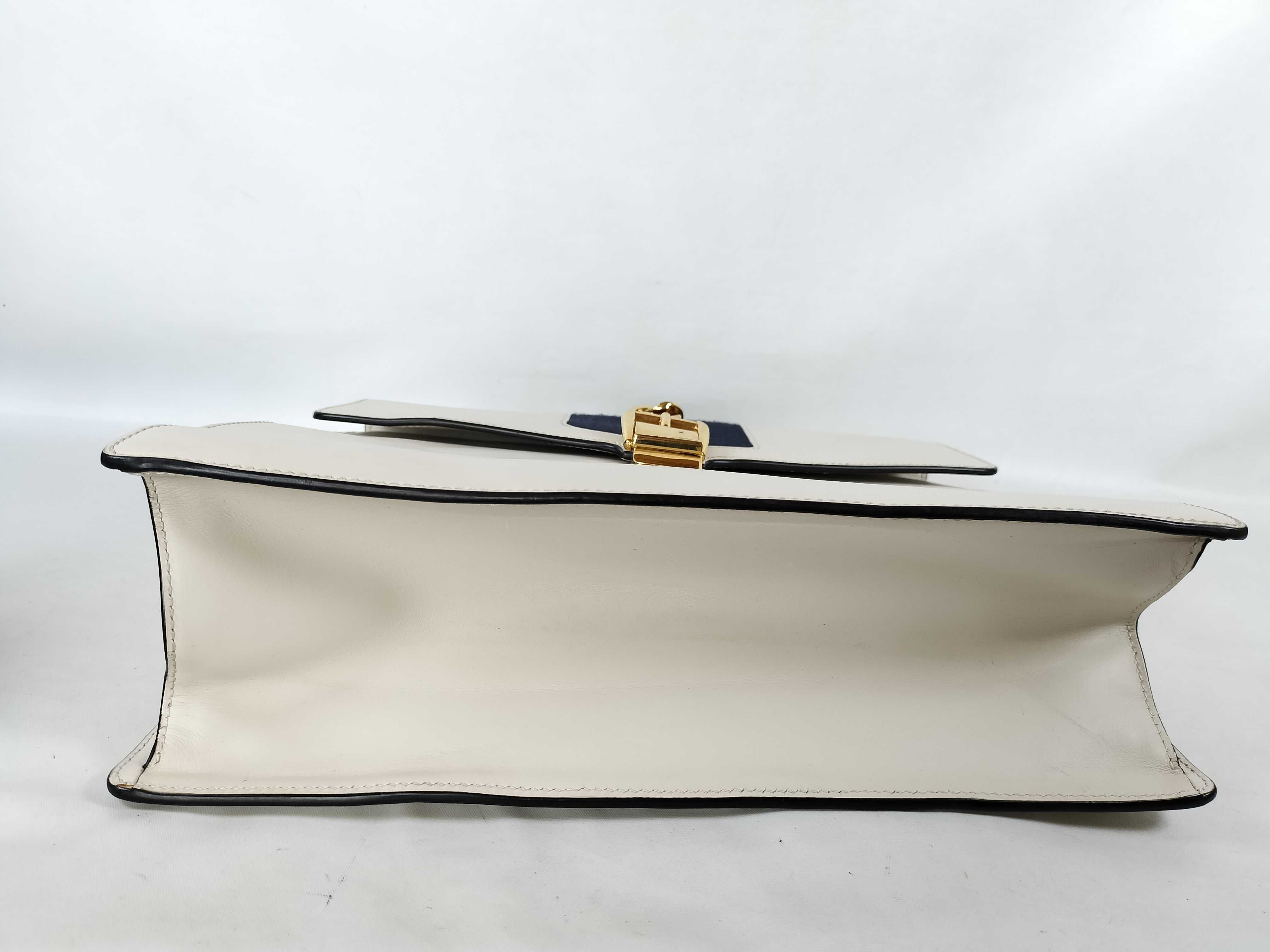 431665 Leather Sylvie Sherry Line White Handbag — view 6