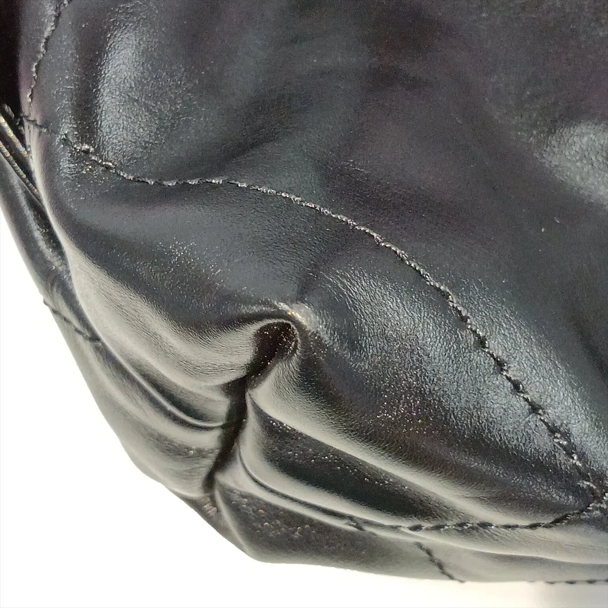 22 Backpack Shiny Calfskin Chain Backpack Black Gold Hardware HHPKANPC Random Plate — view 12