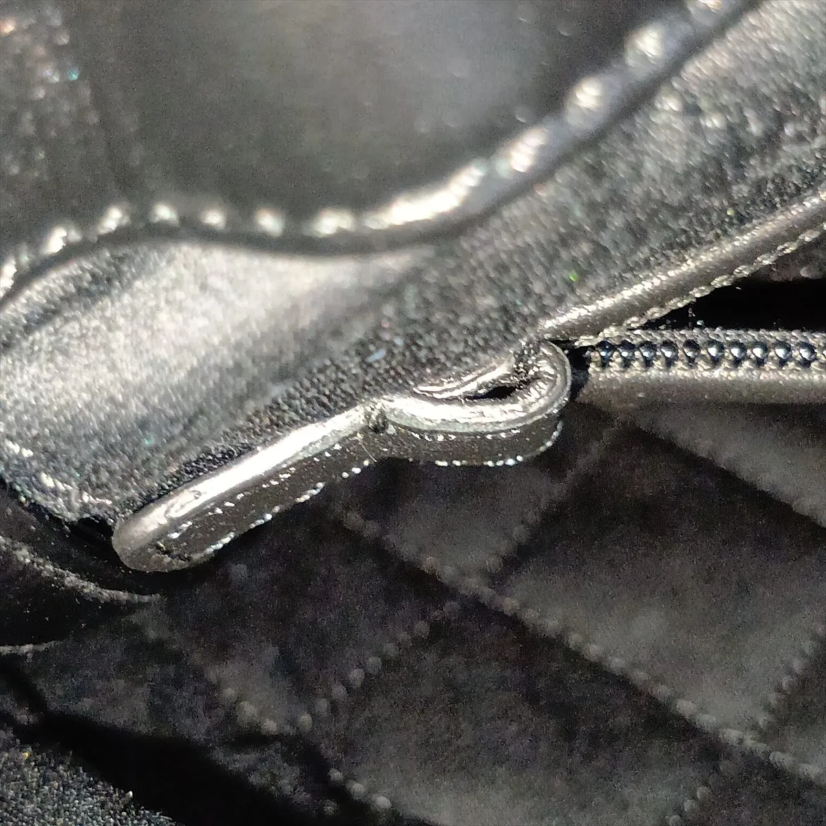 22 Backpack Shiny Calfskin Chain Backpack Black Gold Hardware HHPKANPC Random Plate — view 10