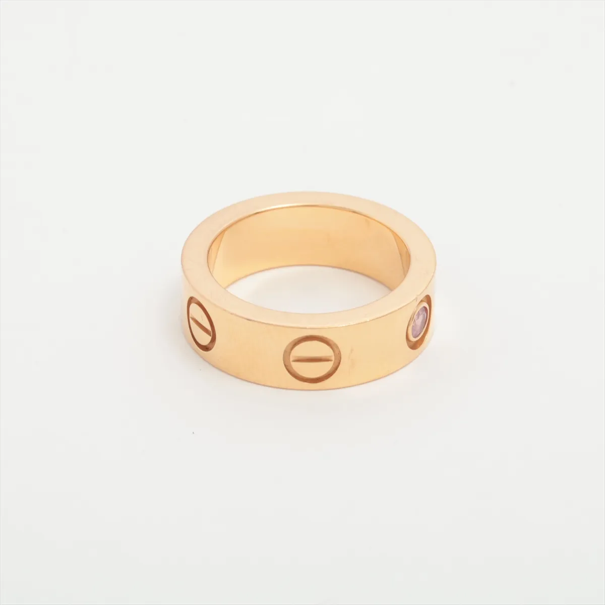 Love 1P Pink Sapphire Ring, 750 (PG), 8.5g, Size 46, NL7108, dents, B4064446 — view 2