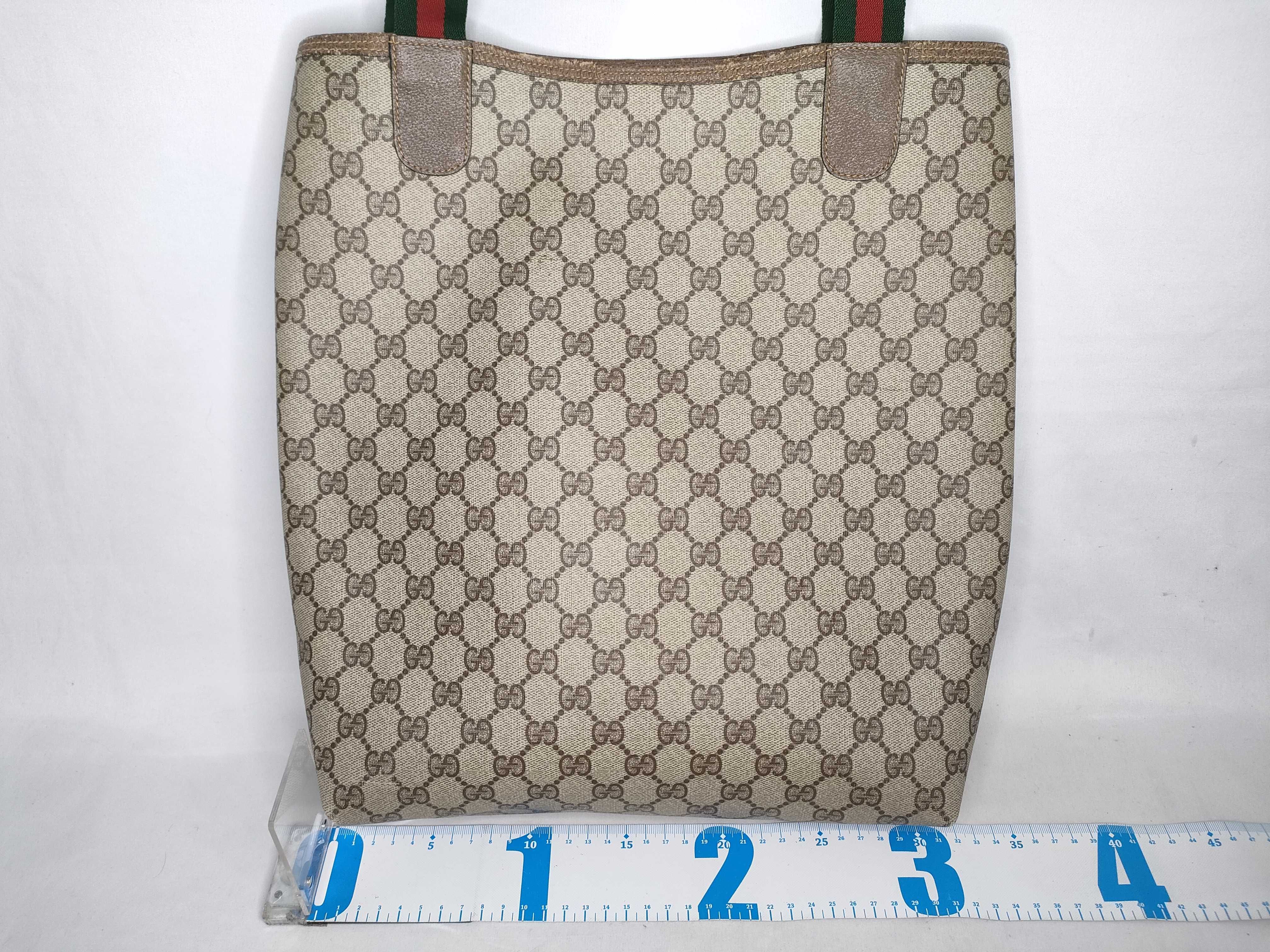GG Supreme Gucci 39 02 003 GG Supreme Sherry Line Tote Bag PVC Leather Brown Tote Bag — view 2