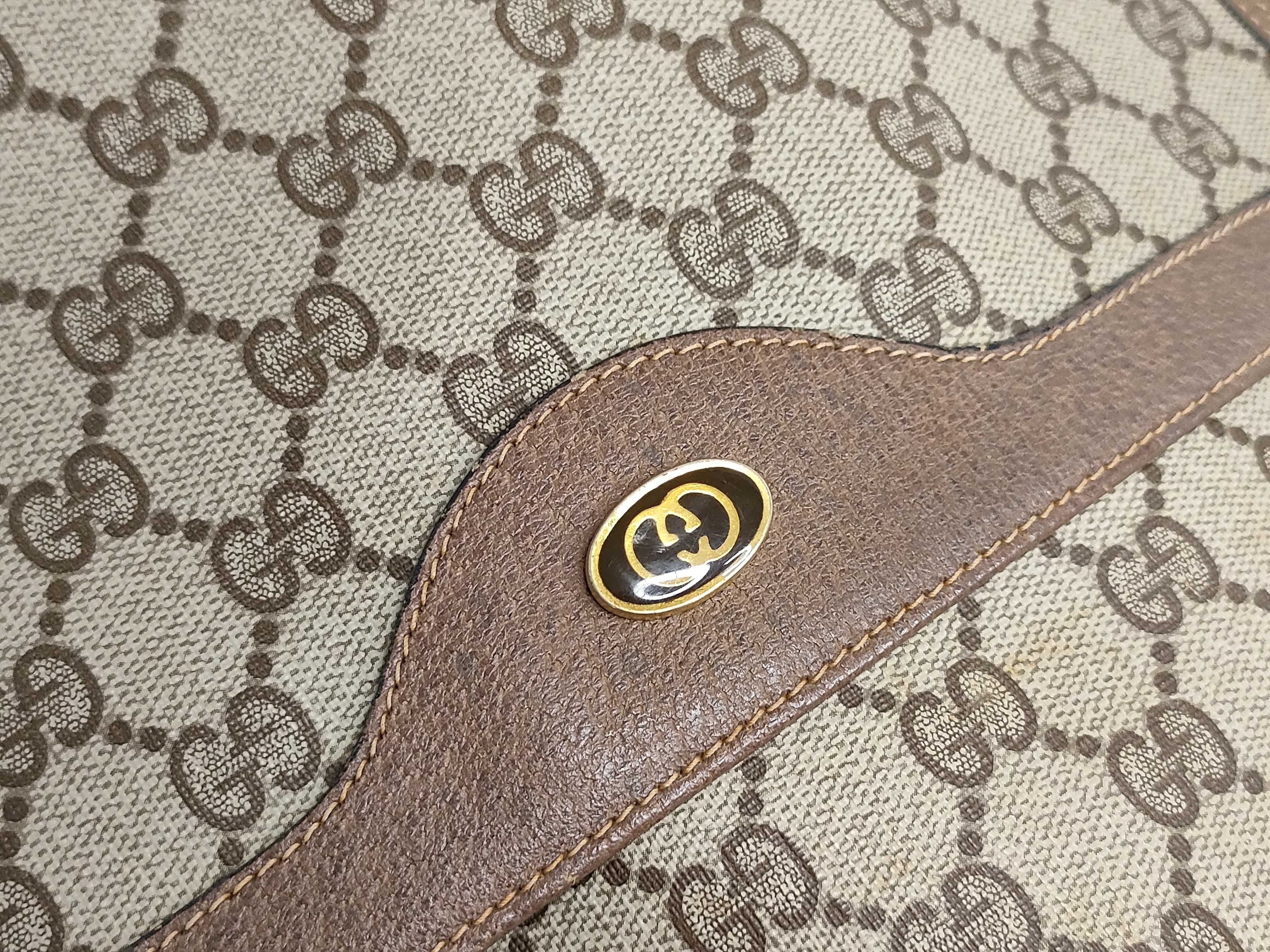 GG Supreme Gucci 39 02 003 GG Supreme Sherry Line Tote Bag PVC Leather Brown Tote Bag — view 13