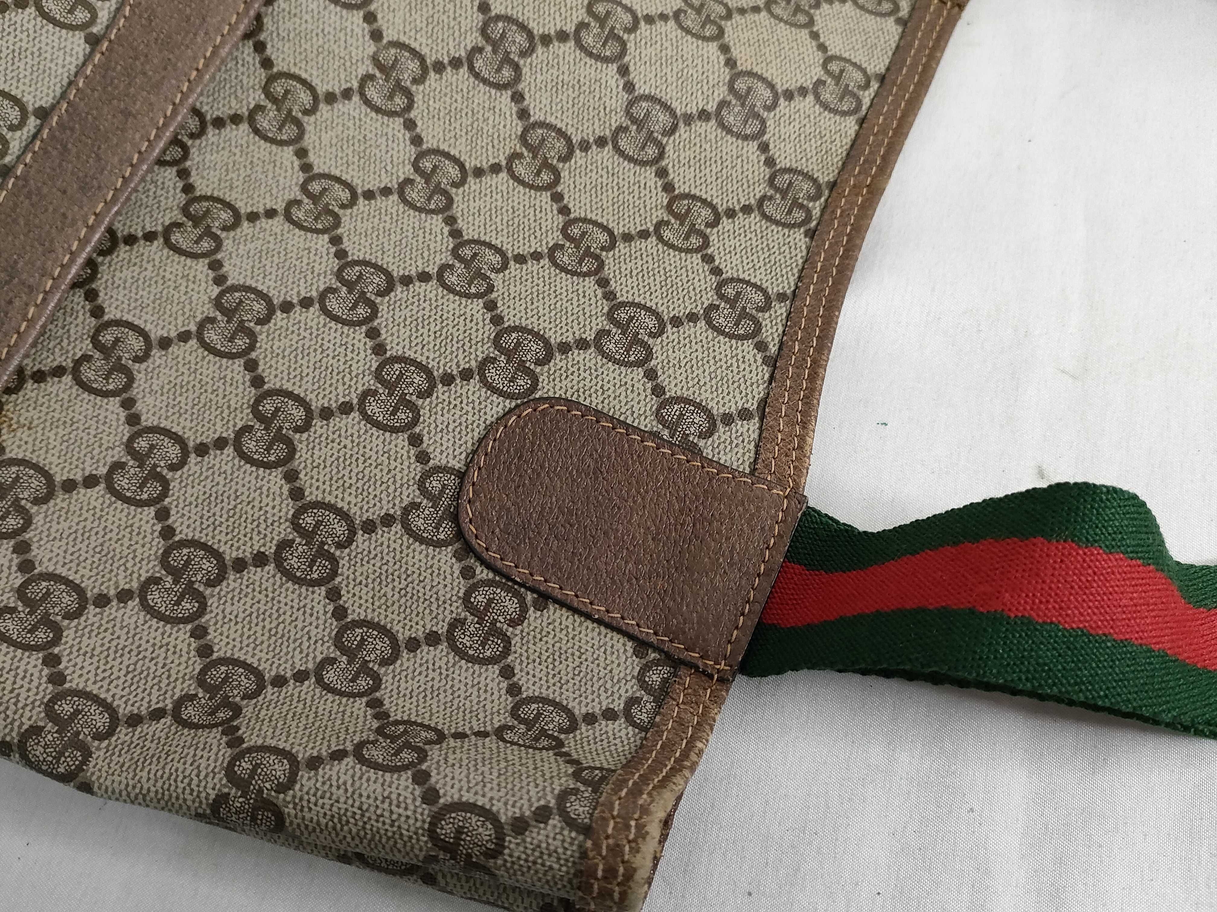 GG Supreme Gucci 39 02 003 GG Supreme Sherry Line Tote Bag PVC Leather Brown Tote Bag — view 5