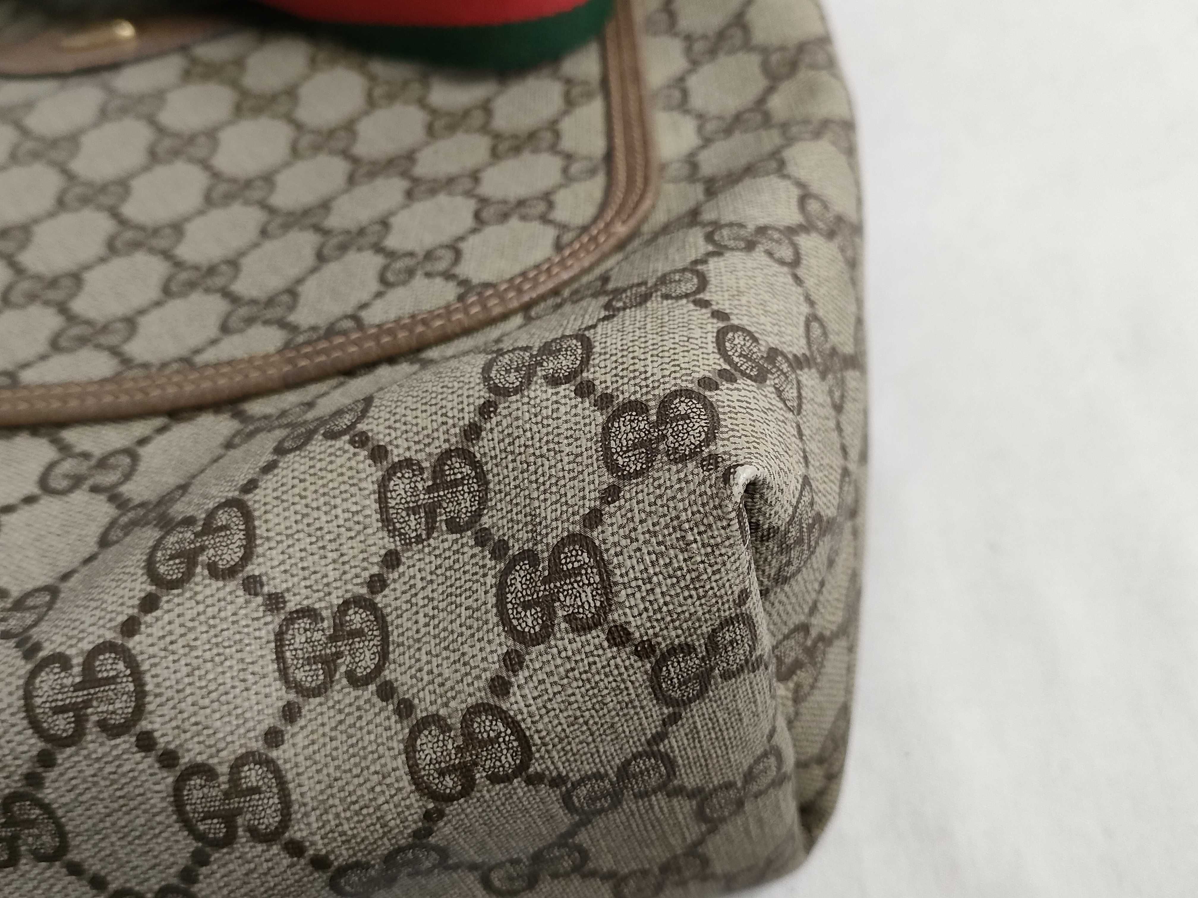 GG Supreme Gucci 39 02 003 GG Supreme Sherry Line Tote Bag PVC Leather Brown Tote Bag — view 6
