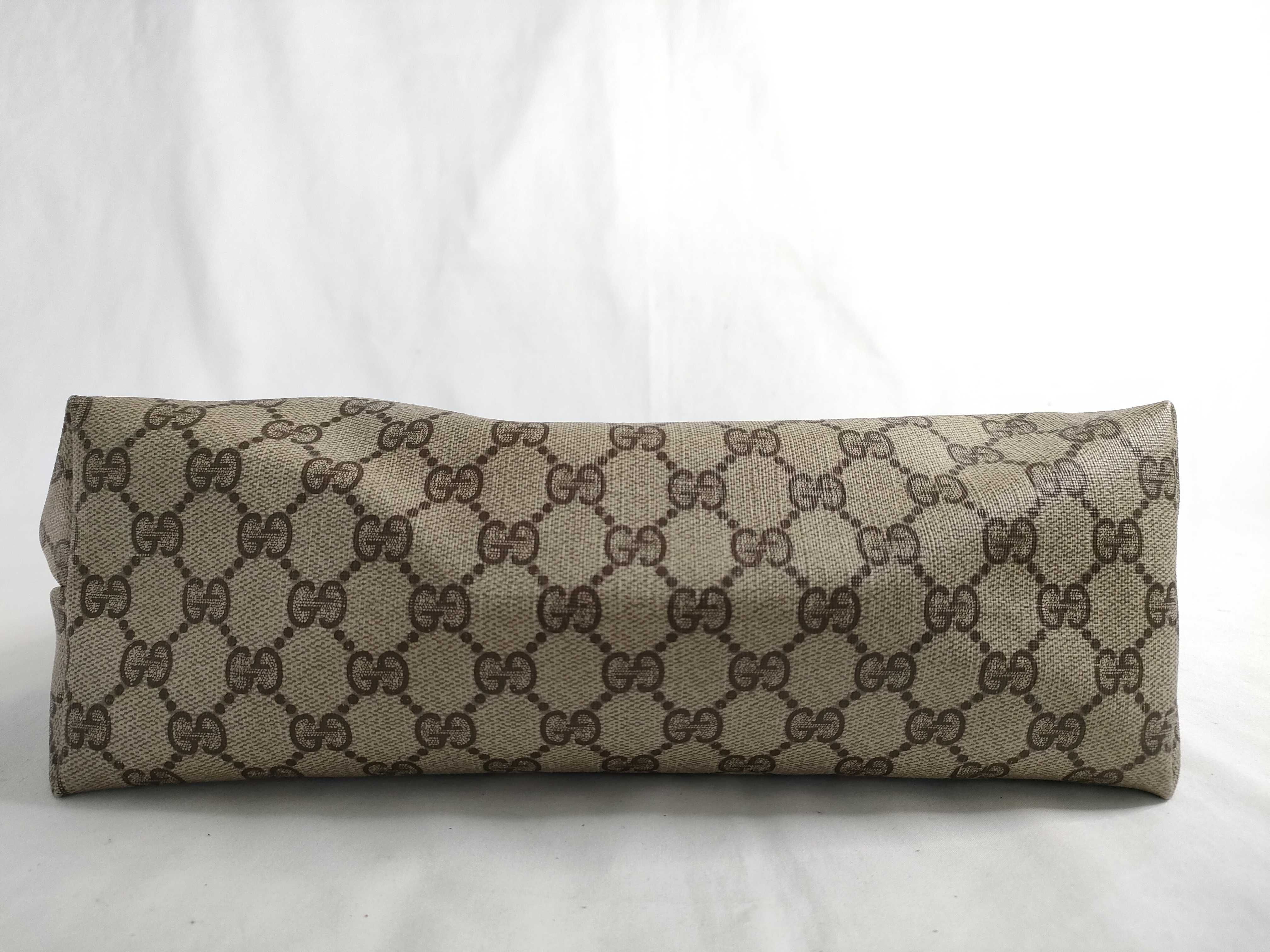 GG Supreme Gucci 39 02 003 GG Supreme Sherry Line Tote Bag PVC Leather Brown Tote Bag — view 7