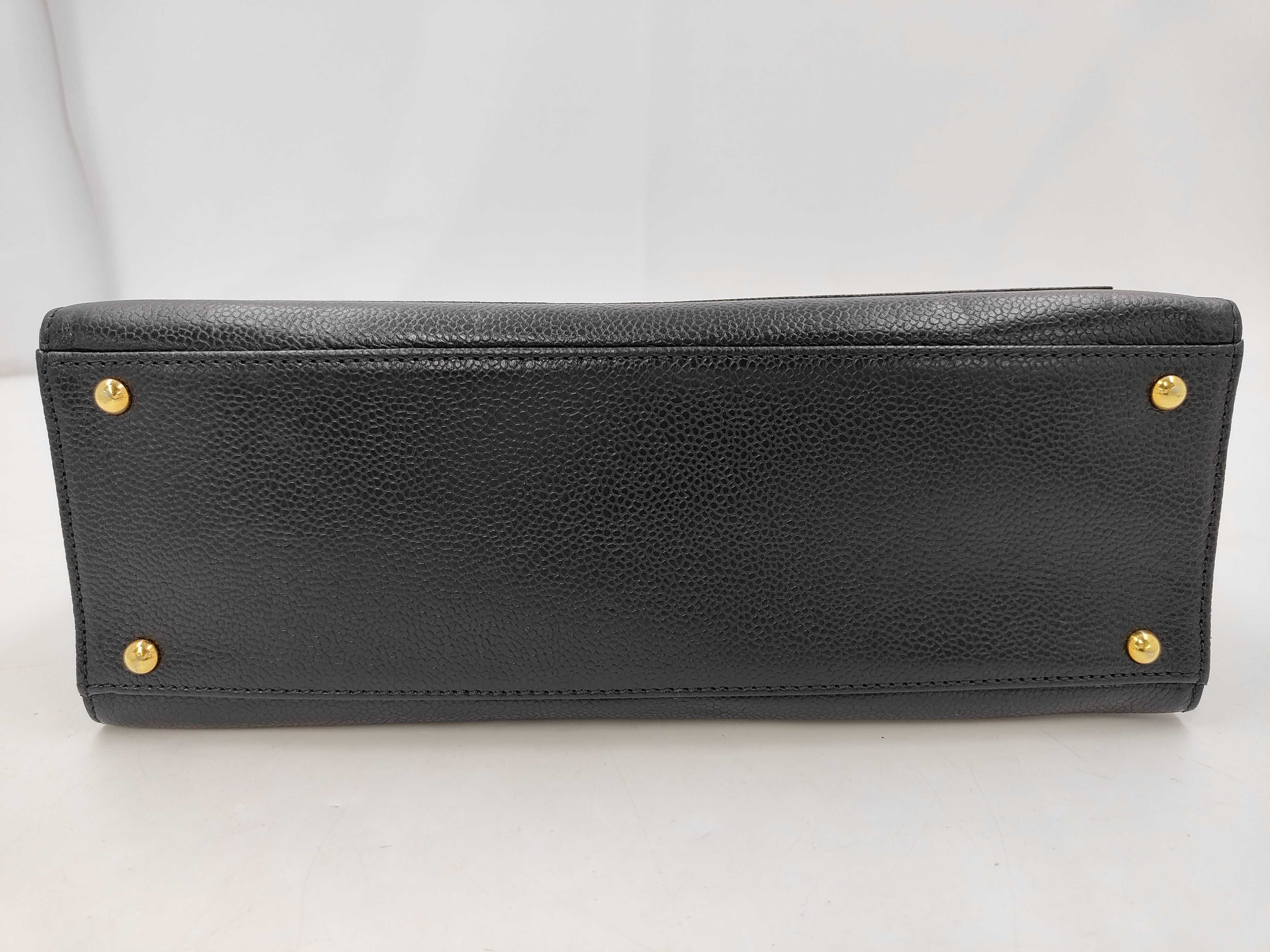 Caviar Skin Turnlock Chain Shoulder Tote Bag — view 7